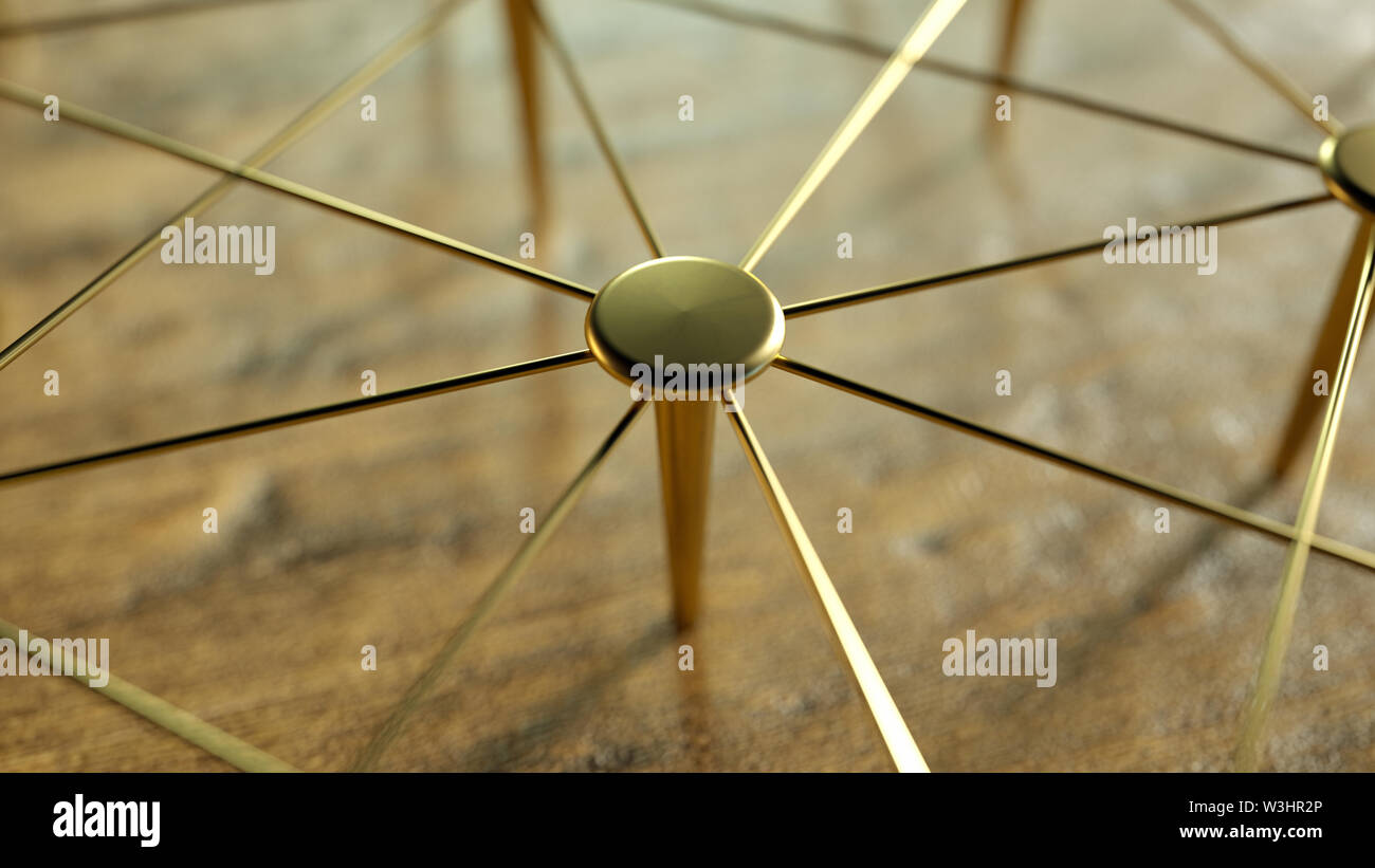 Linked Conceptual Teamwork. Network, Networking, Connect. Abstract Networking. 3D Rendering. High Quality Render. Stock Photo