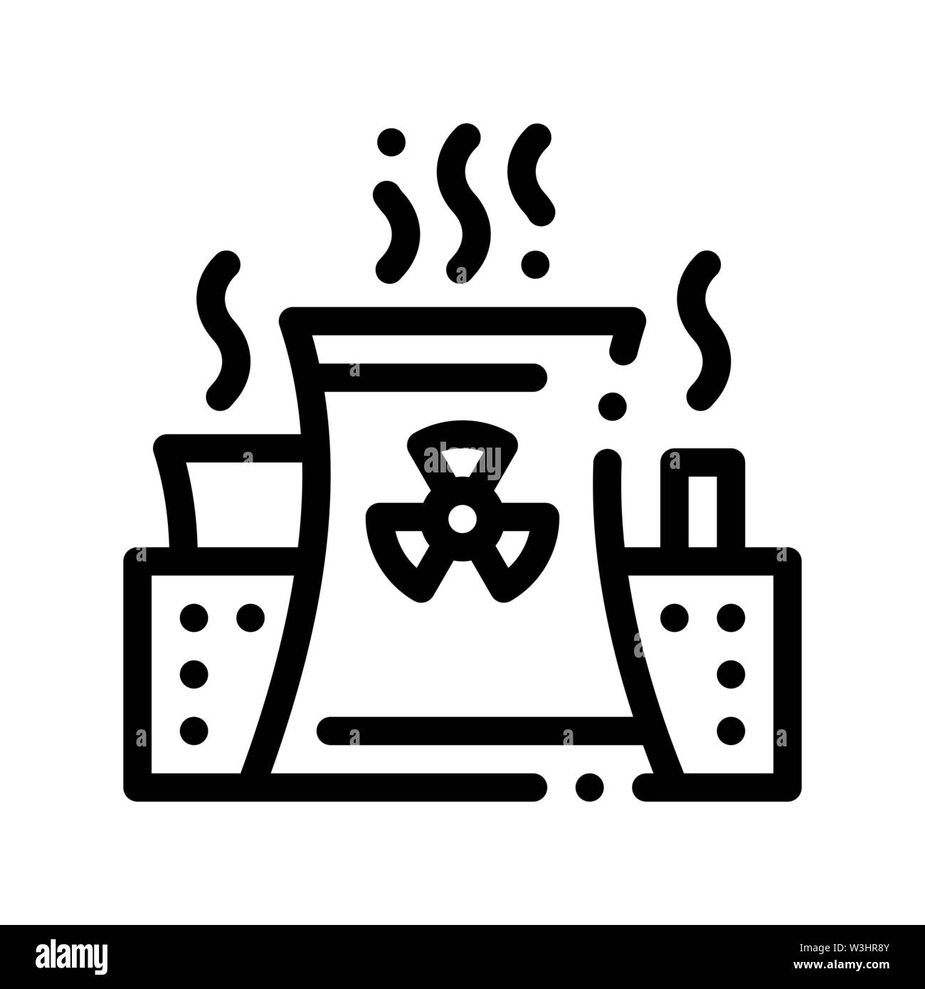 Generating Atomic Plant Vector Thin Line Icon Stock Vector