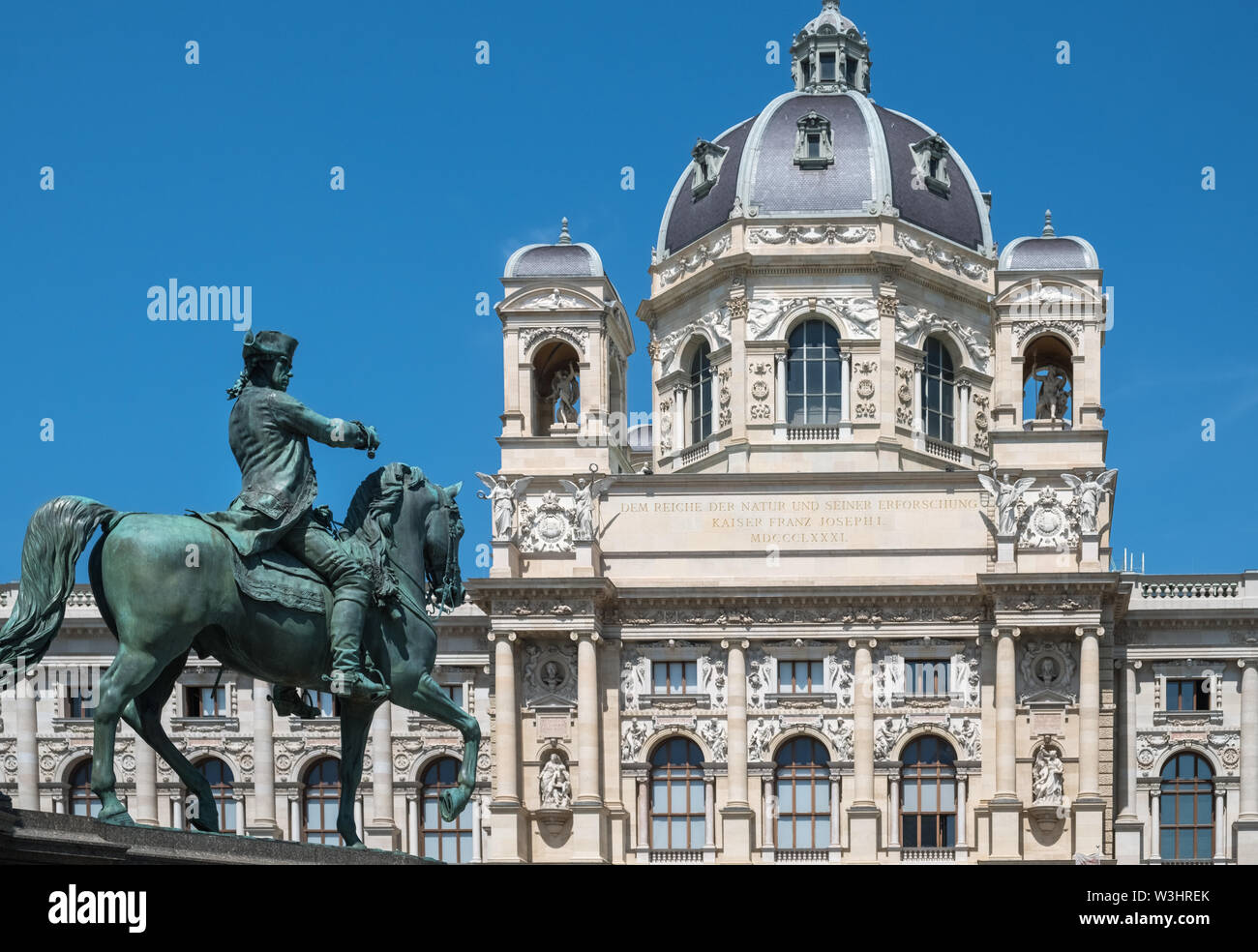 A section of the Empress Maria Theresia monument near the Natural History Museum, Maria-Theresien-Platz, Vienna, Austria Stock Photo