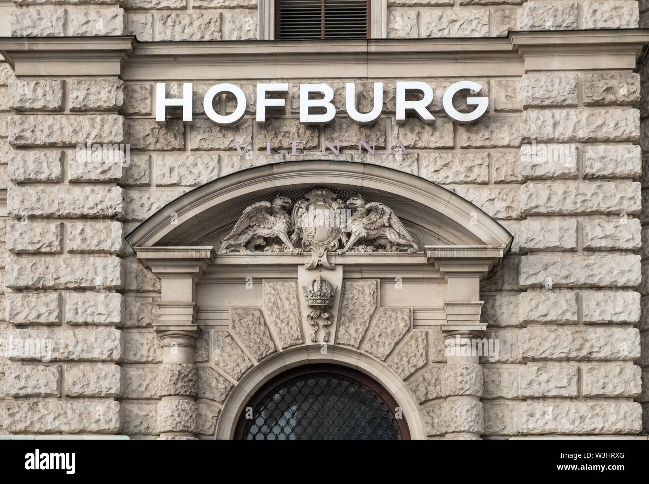 Exterior architectural detail of Hofburg, Vienna, Austria, part of the ...