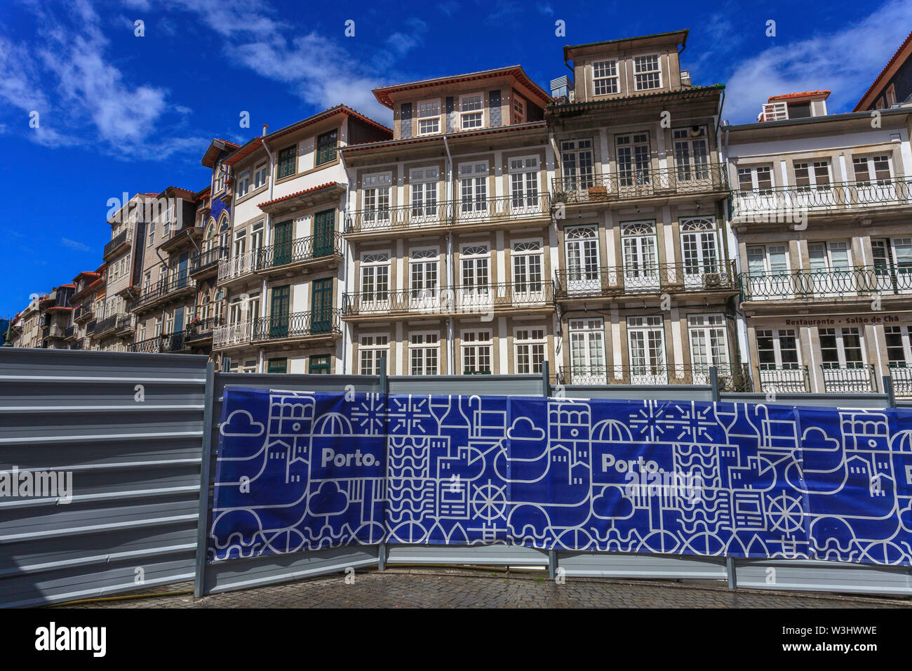 Typical building facades in Oporto Stock Photo