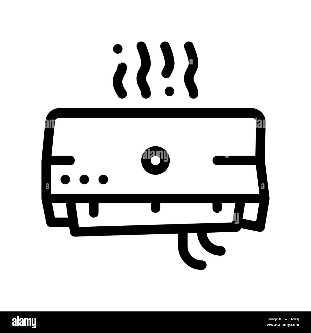 Broken Office Conditioner Vector Thin Line Icon Stock Vector