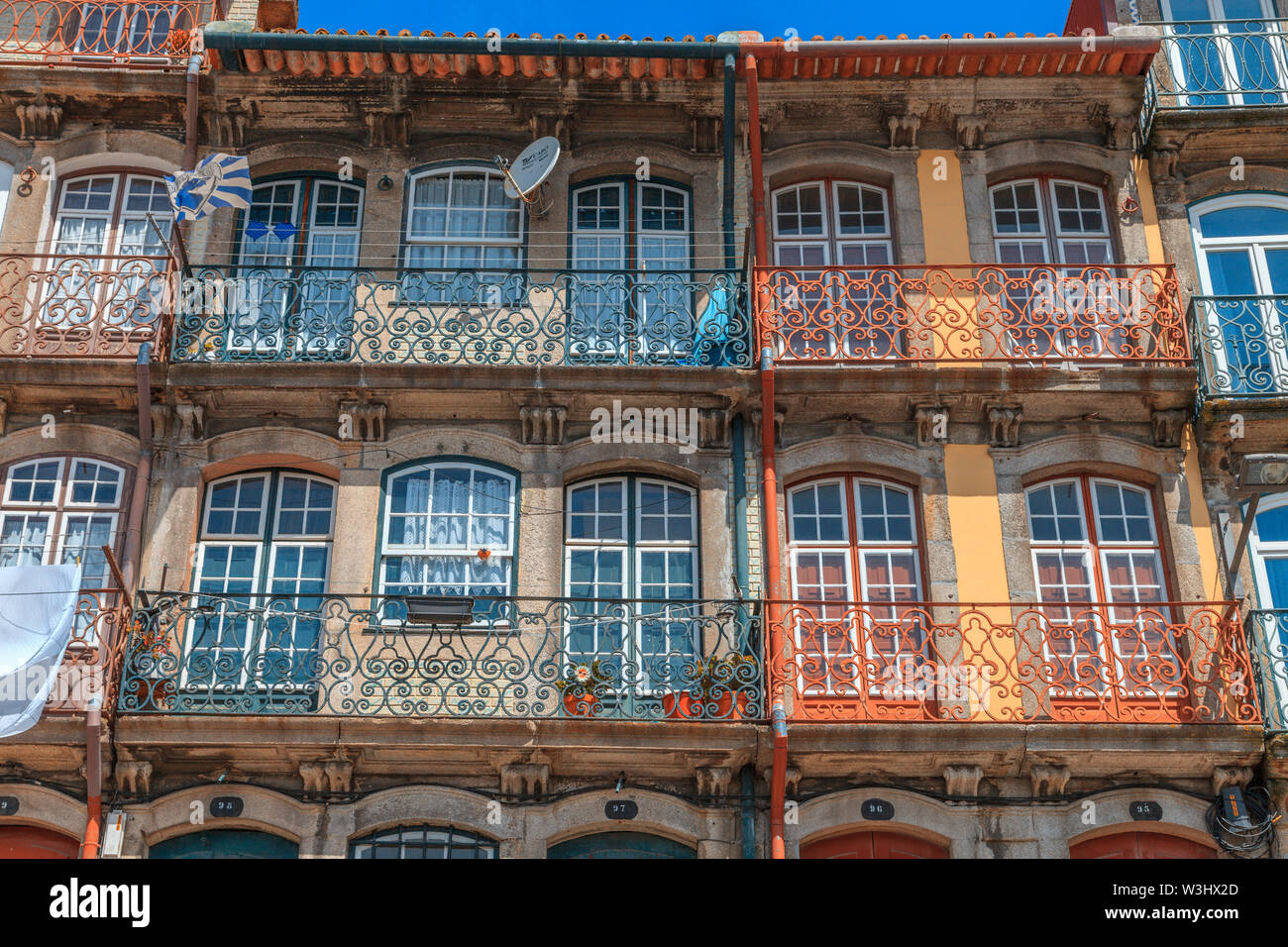 Typical building facades in Oporto Stock Photo
