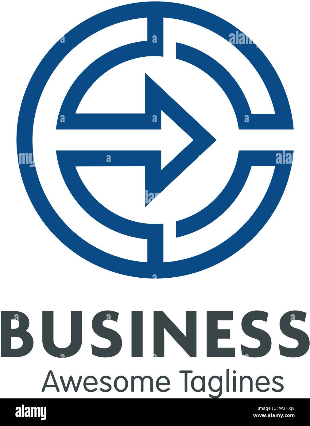 creative circle letter c with arrow logo vector concept Stock Vector