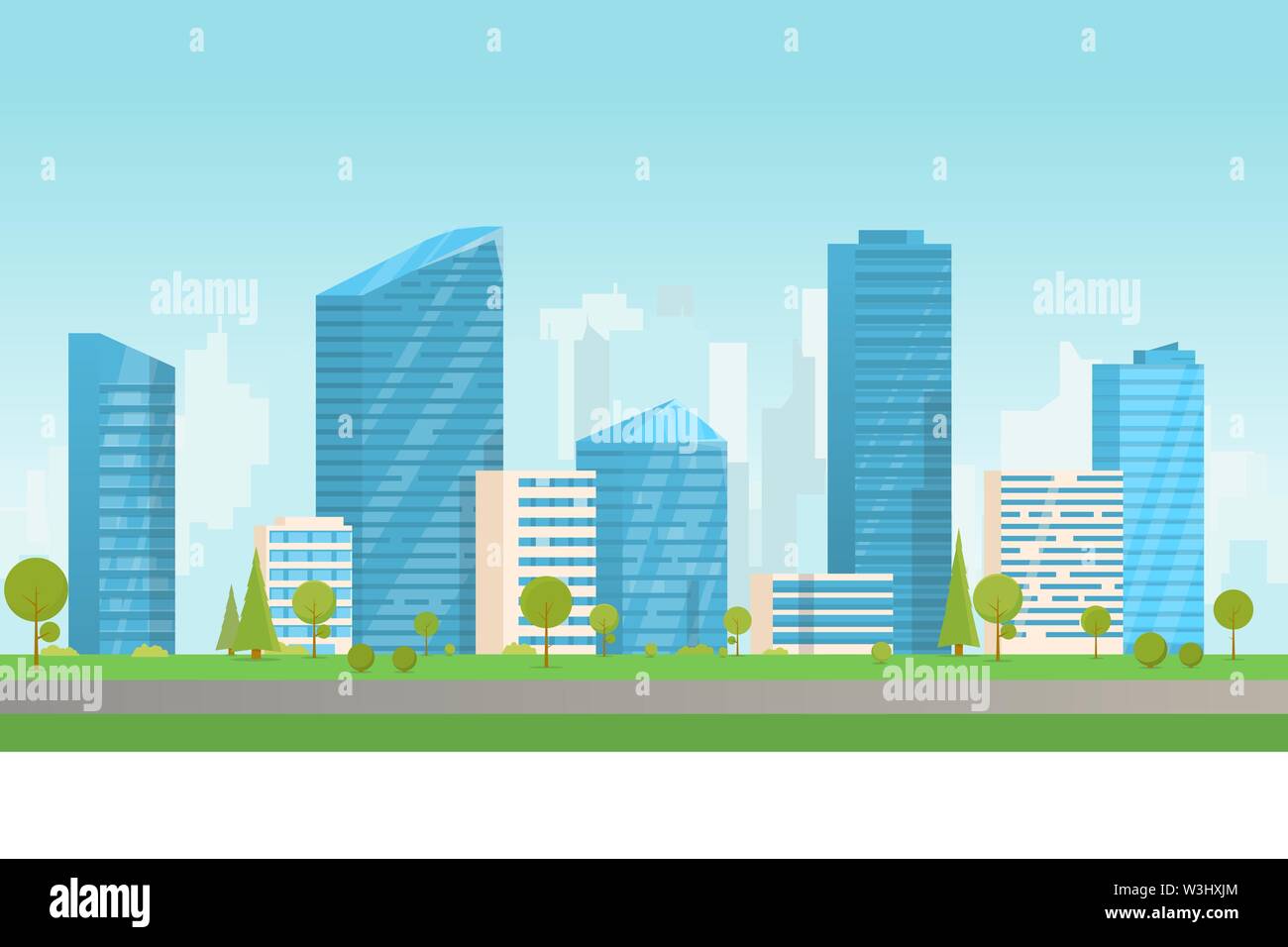 Modern city and skyscrapers Stock Vector