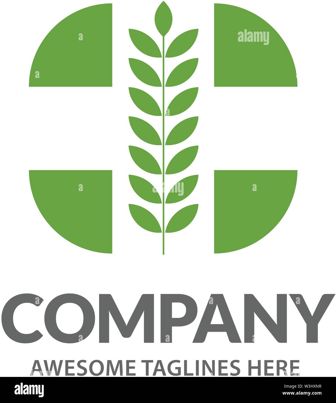 medical cross and herbal leaf. medicine pharmacy logo vector Stock ...