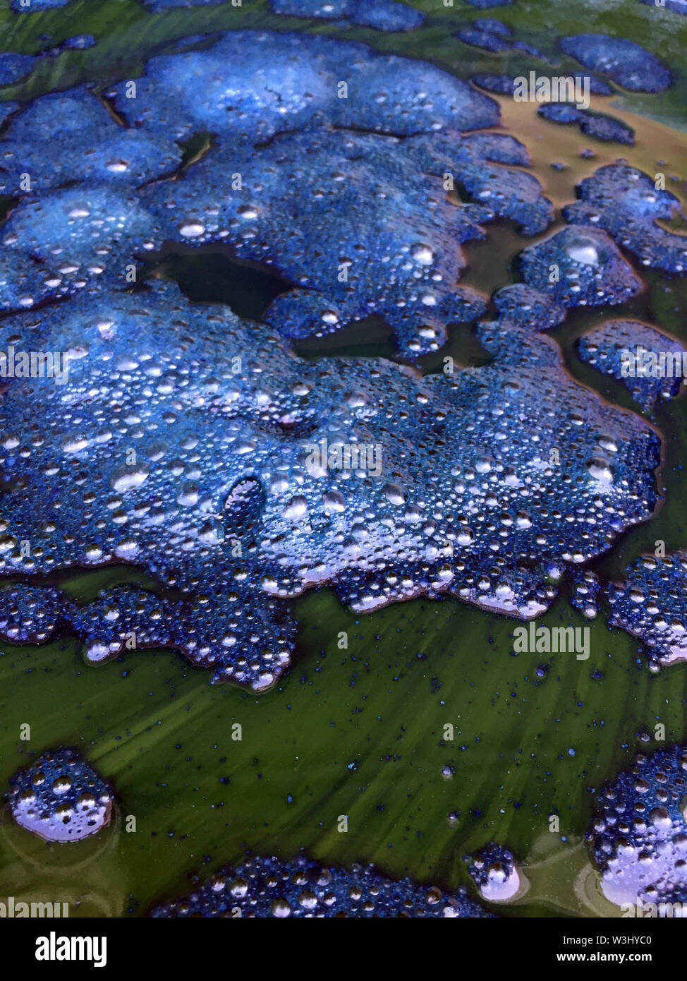 Close up , Nature dyeing fabric with indigo water background Stock Photo