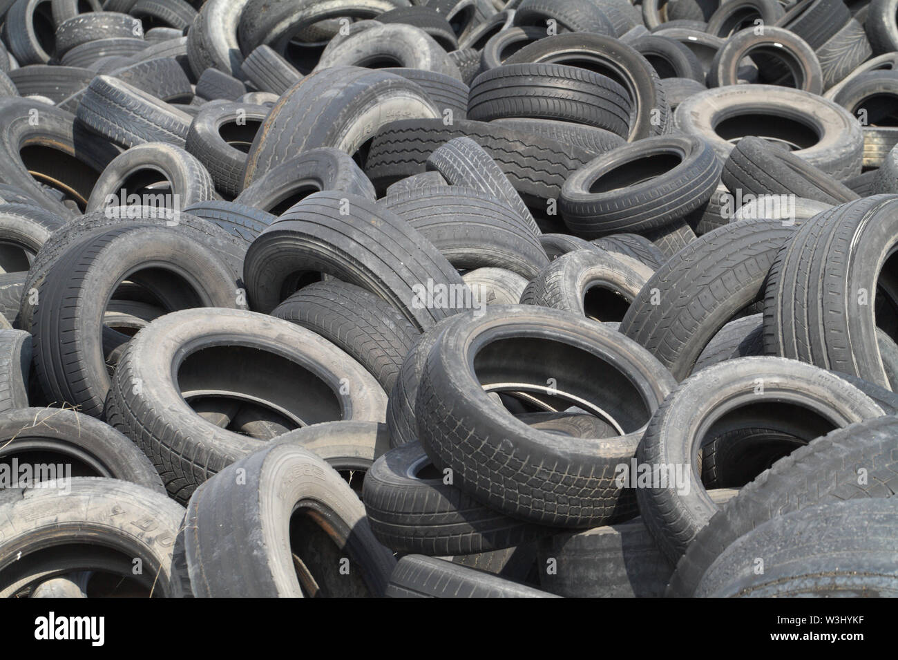 A picture of old worn tires Stock Photo
