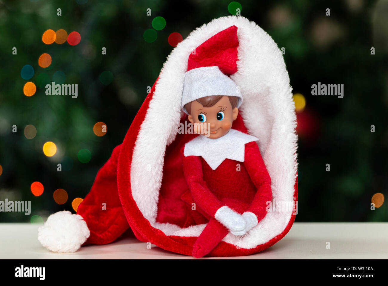 elf with santa hat