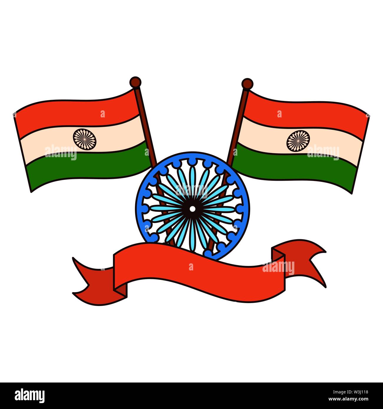indian flags with map and ashoka chakra Stock Vector Image & Art Alamy