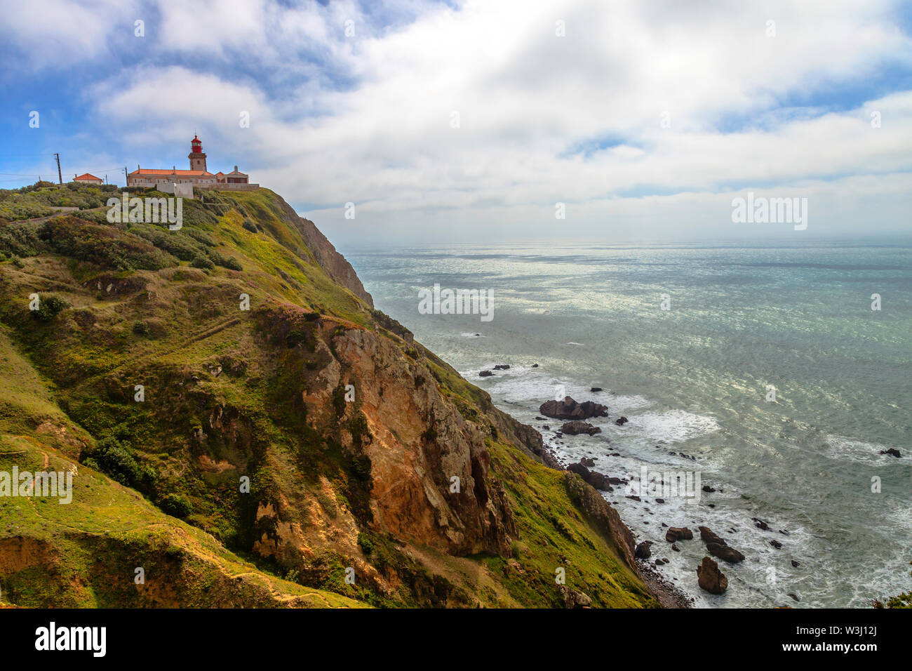 Cabo da Roca lighthouse, the westernmost point of Europe Stock Photo