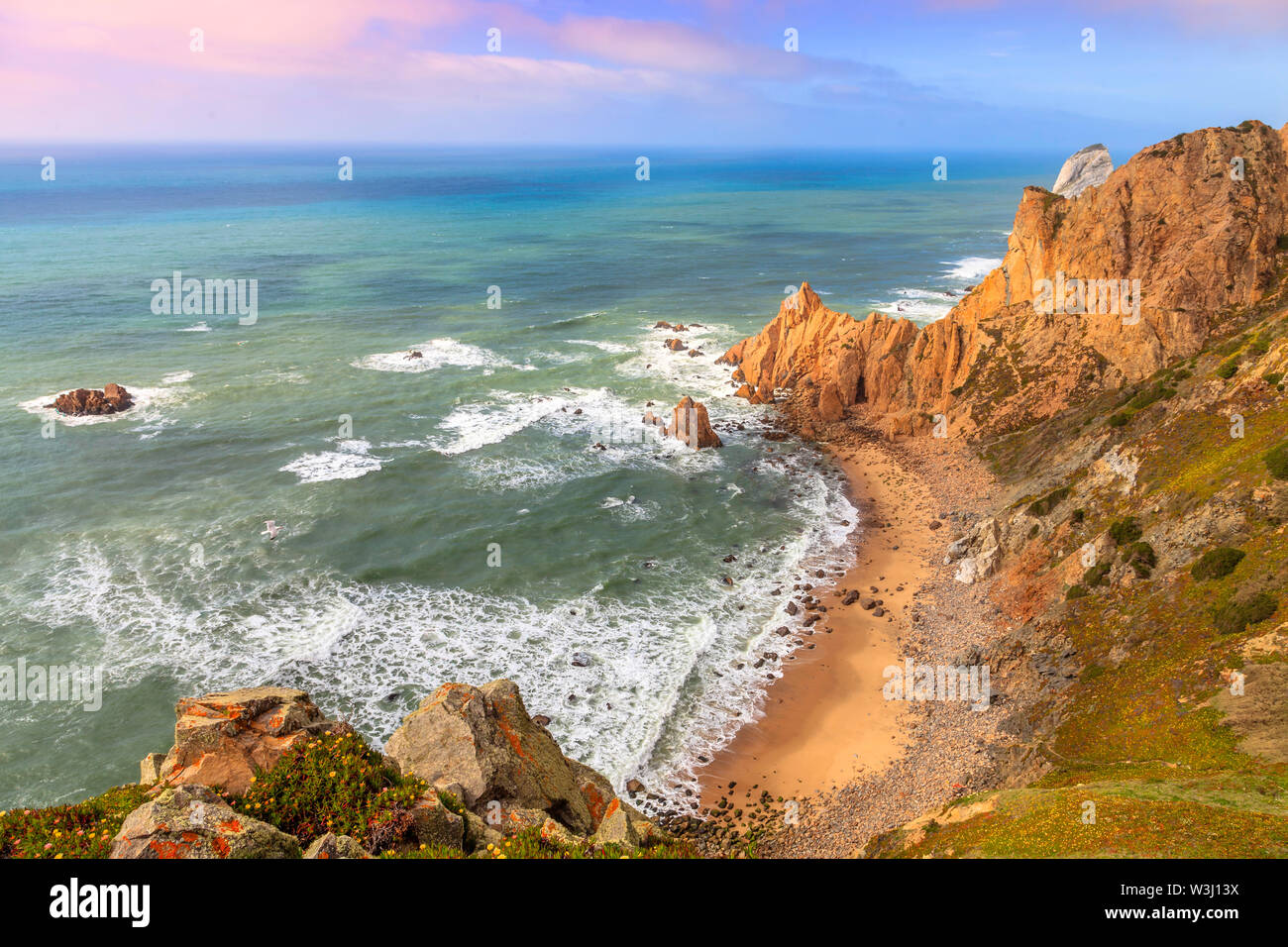 Cabo da Roca, the westernmost point of Europe Stock Photo