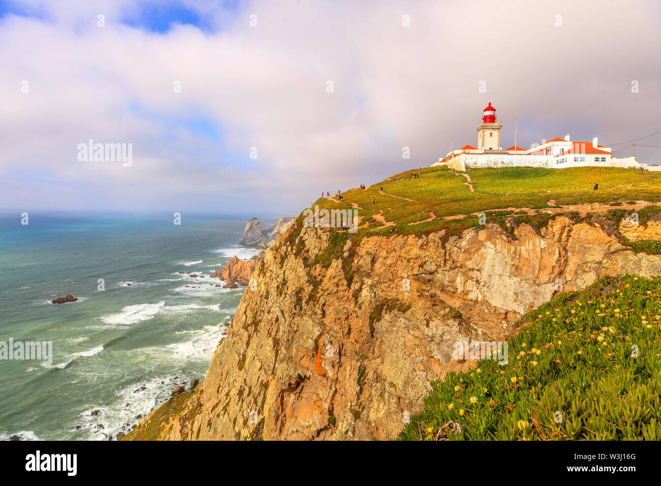 Cabo da Roca lighthouse, the westernmost point of Europe Stock Photo