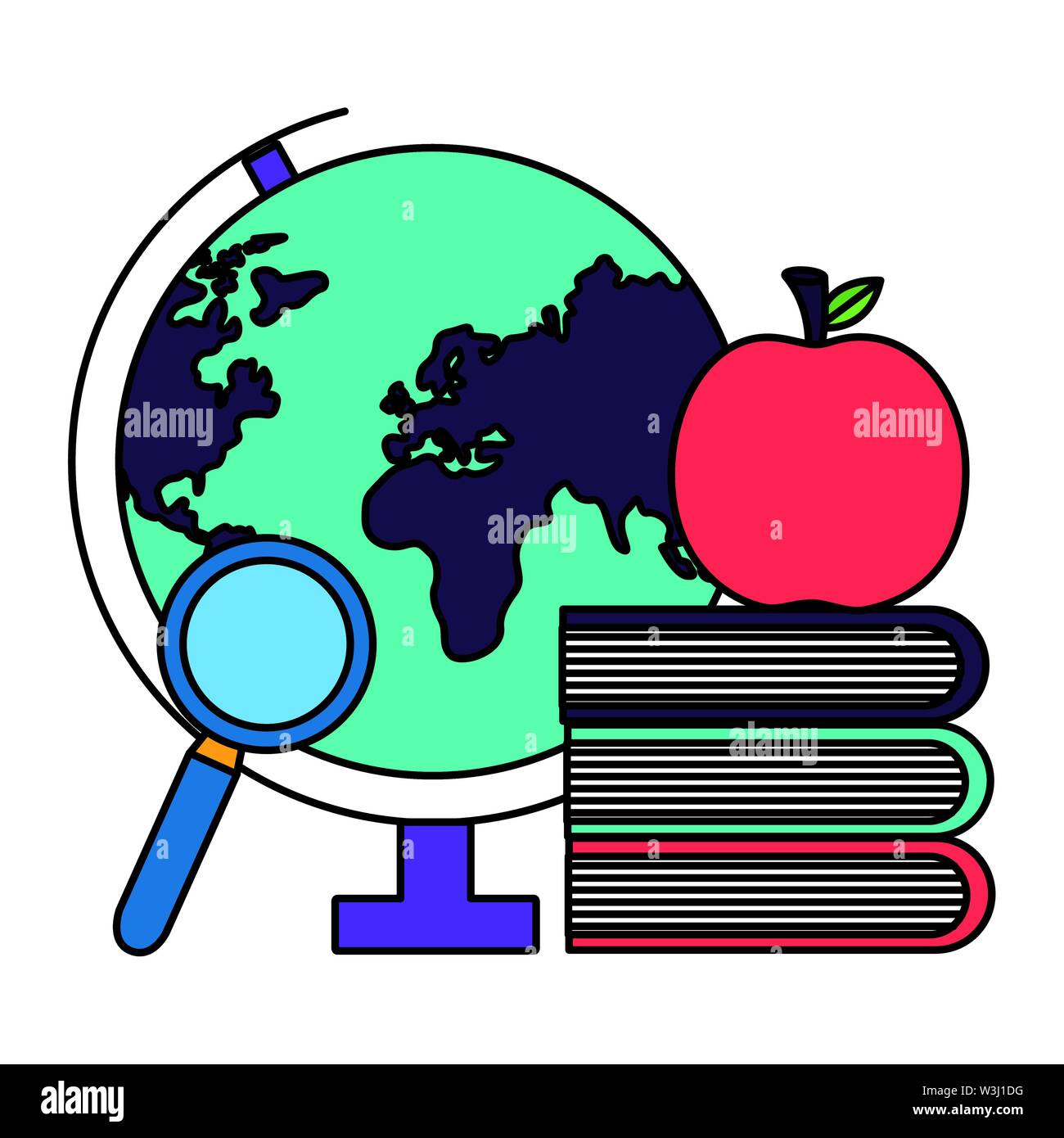 back to school world map and set supplies Stock Vector Image & Art - Alamy