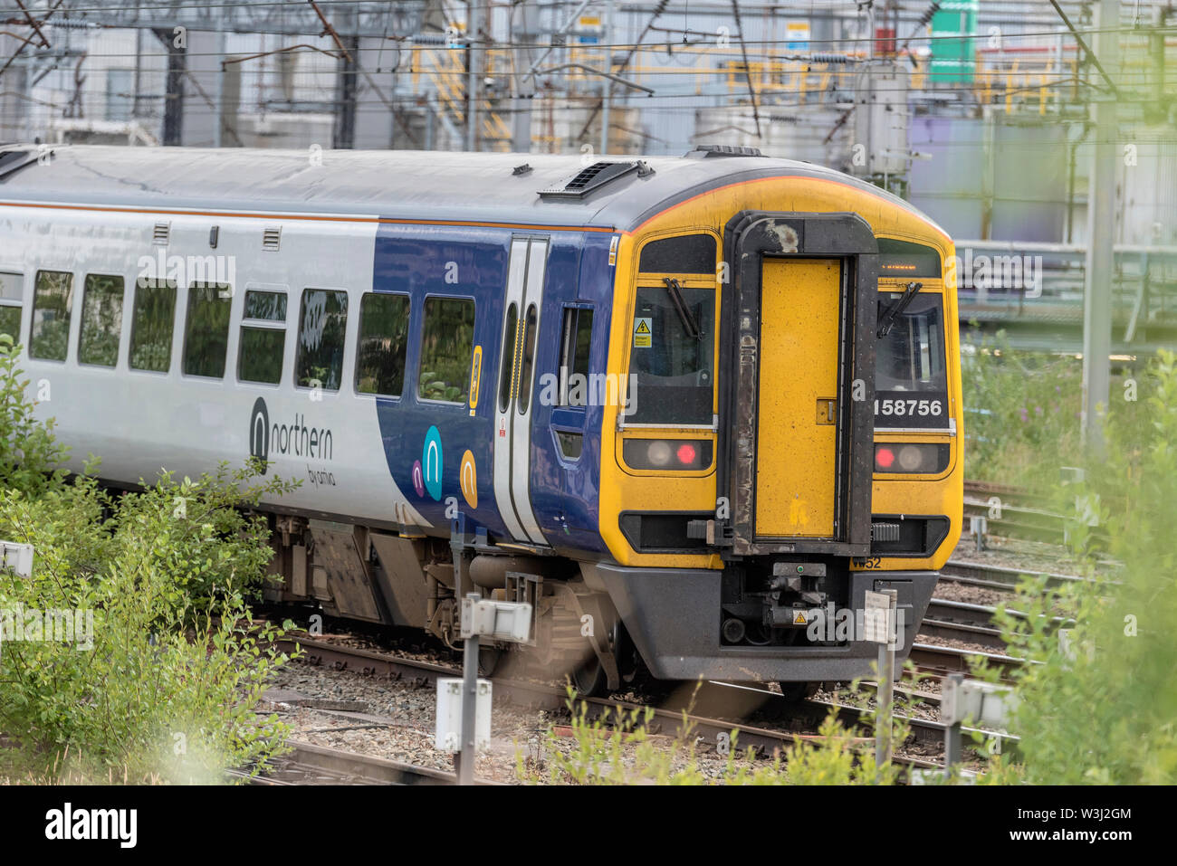 Class 158 Northern diesel train. Class 158 Express Sprinter is a diesel multiple-unit Stock Photo