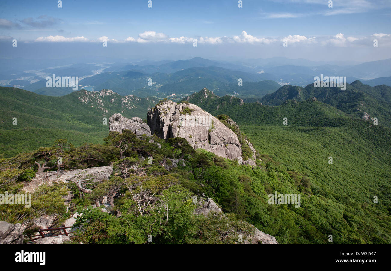 A Scenic View of Gaya Mountain (Korea) Stock Photo