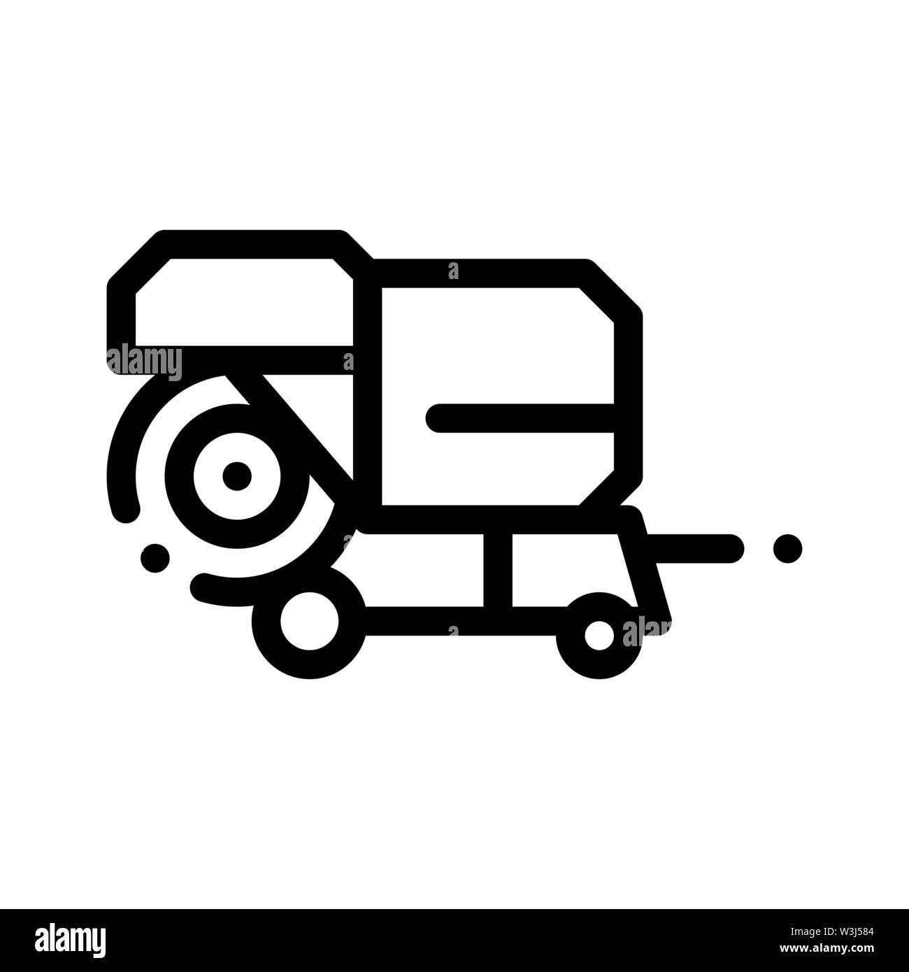 Shaking Harvester Vehicle Vector Thin Line Icon Stock Vector