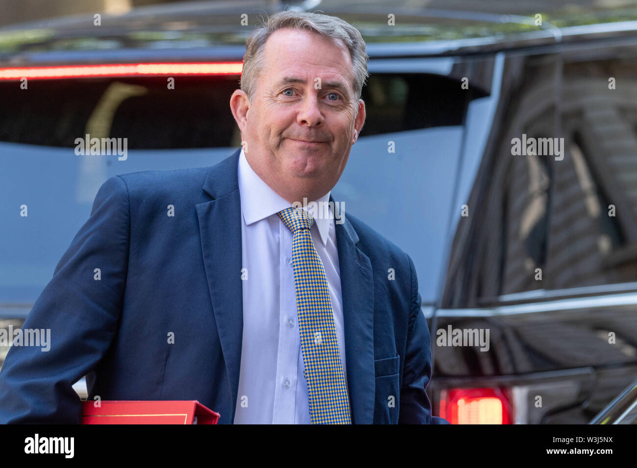 London, UK. 16th July 2019,  Dr Liam Fox MP PC, International Trade Secretary leaves a Cabinet meeting at 10 Downing Street, London Credit Ian Davidson/Alamy Live News Stock Photo