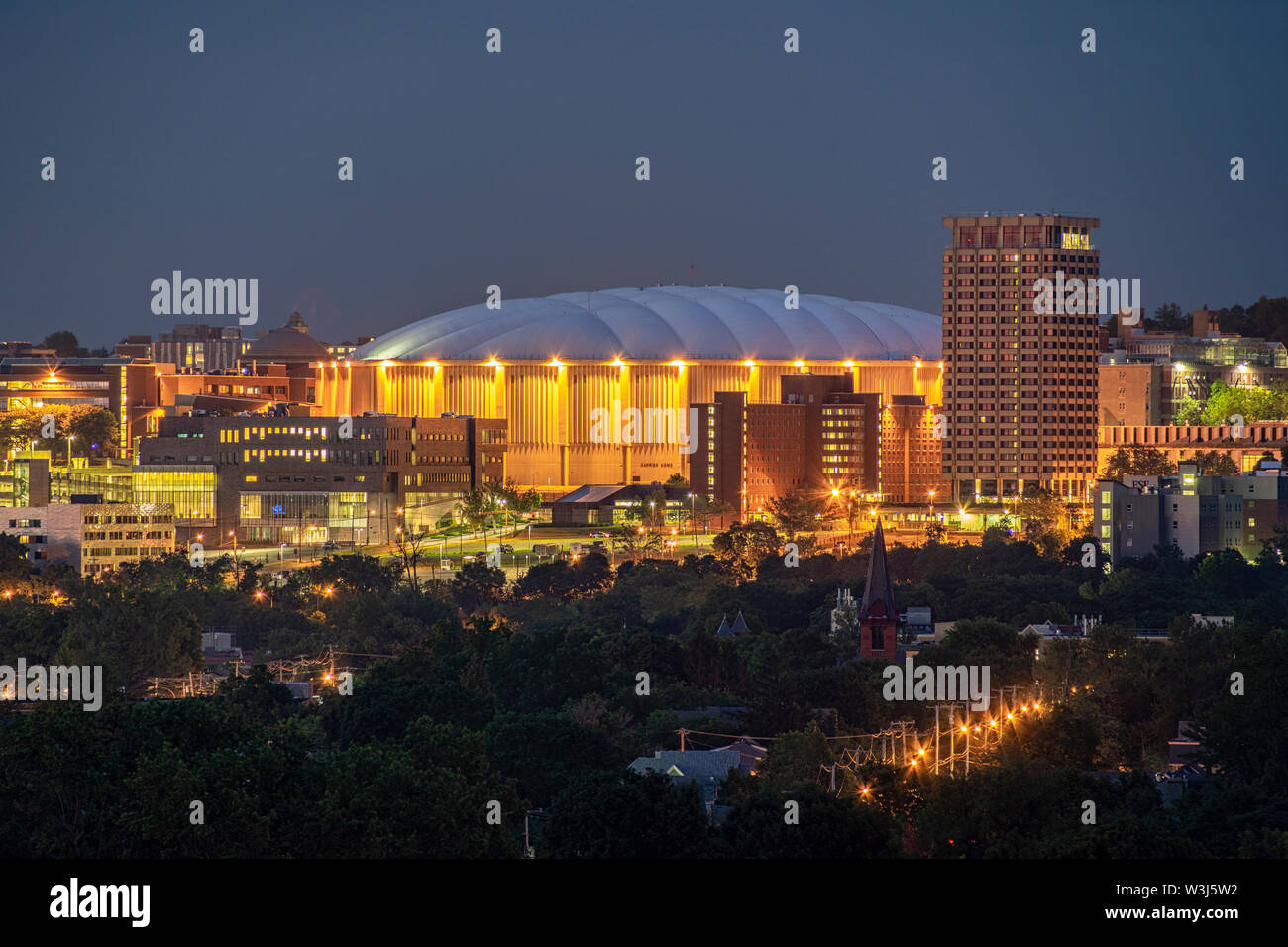 SYRACUSE, NEW YORK - JULY 13, 2019: Carrier Dome on the Syracuse University Campus. Stock Photo