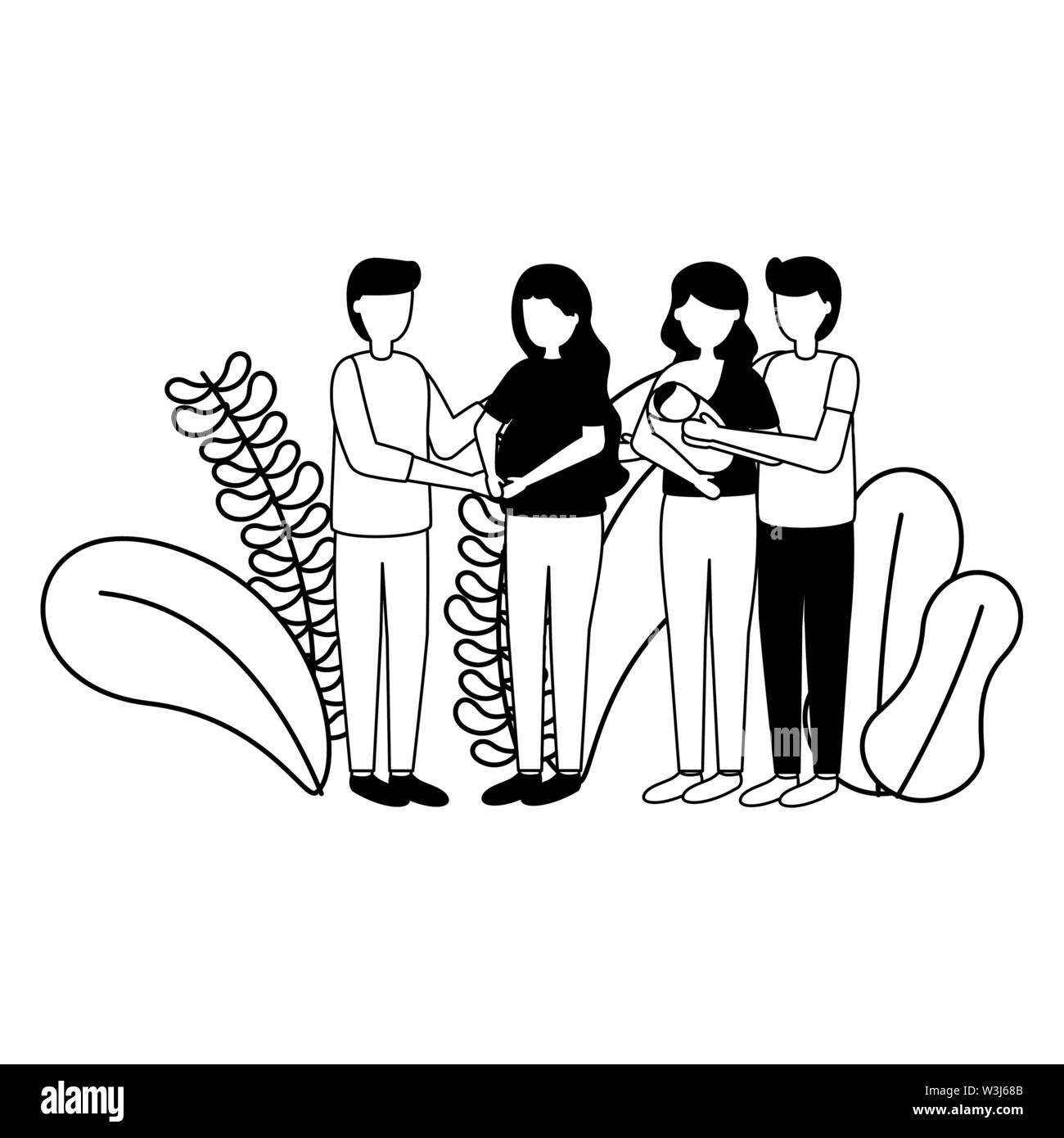 Woman breastfeeding a baby Stock Vector Images Alamy