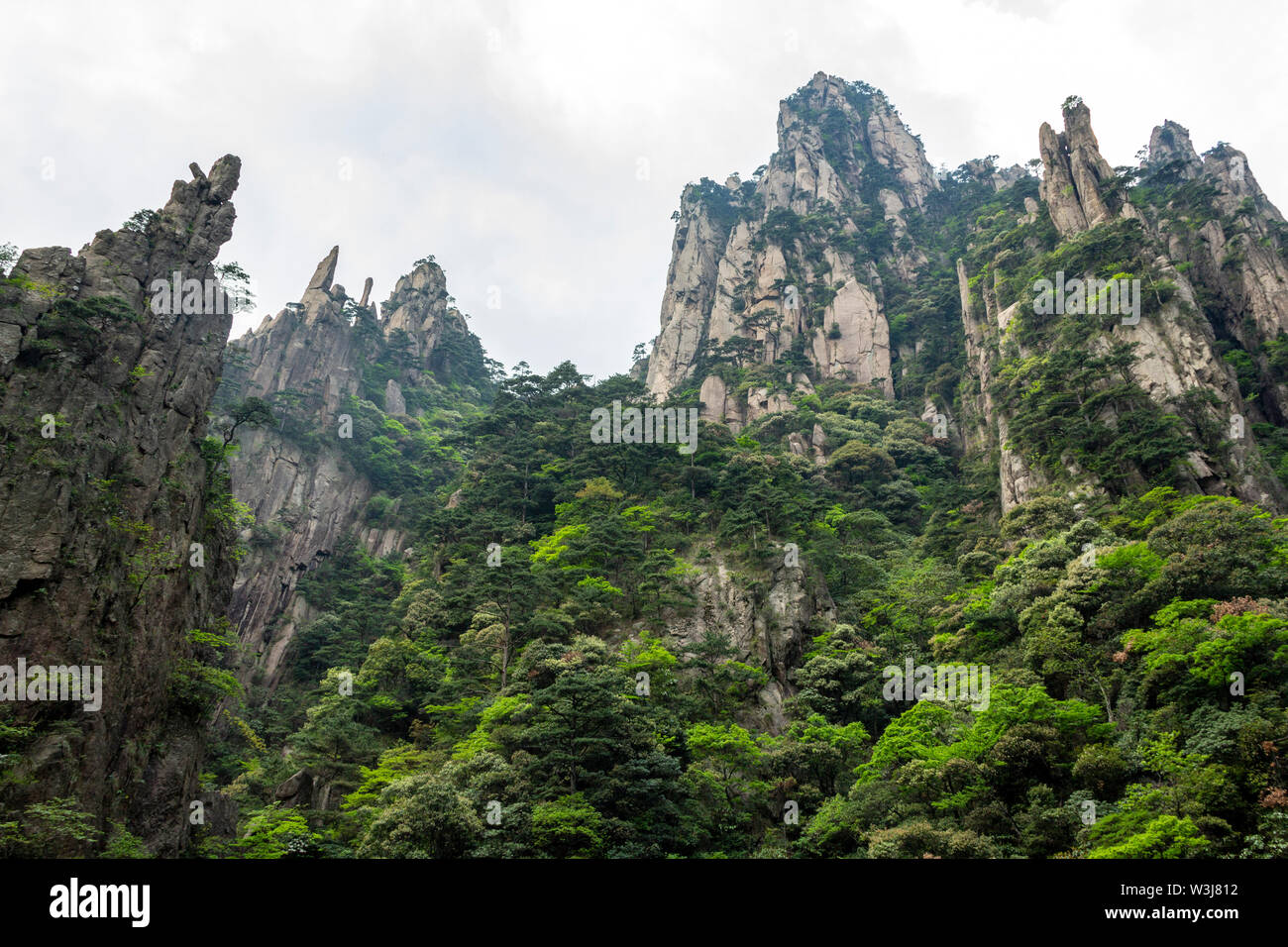 Landscape scenic spot of Huangshan (Yellow Mountains). A mountain range in southern Anhui province in eastern China. It is a UNESCO World Heritage Sit Stock Photo