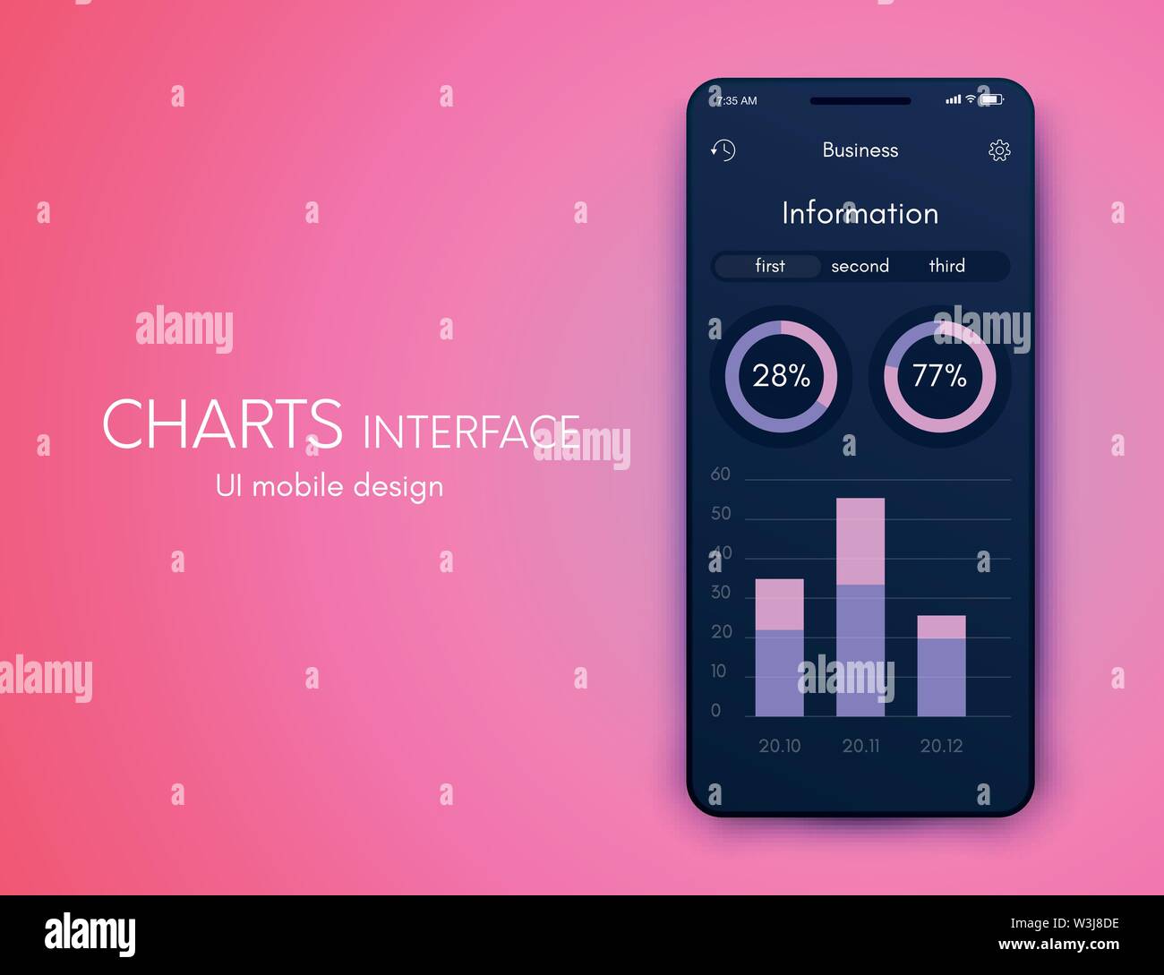 Vector graphics mobile infographics with two options. Template for ...