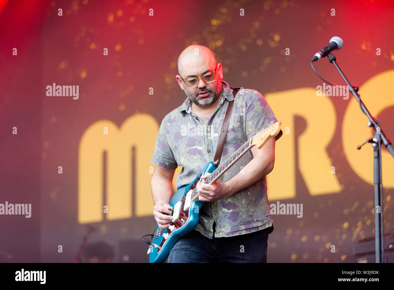 Ross Godfrey performing with Morcheeba, on the main Stage at the OnBlackheath Music Festival  2019 Stock Photo