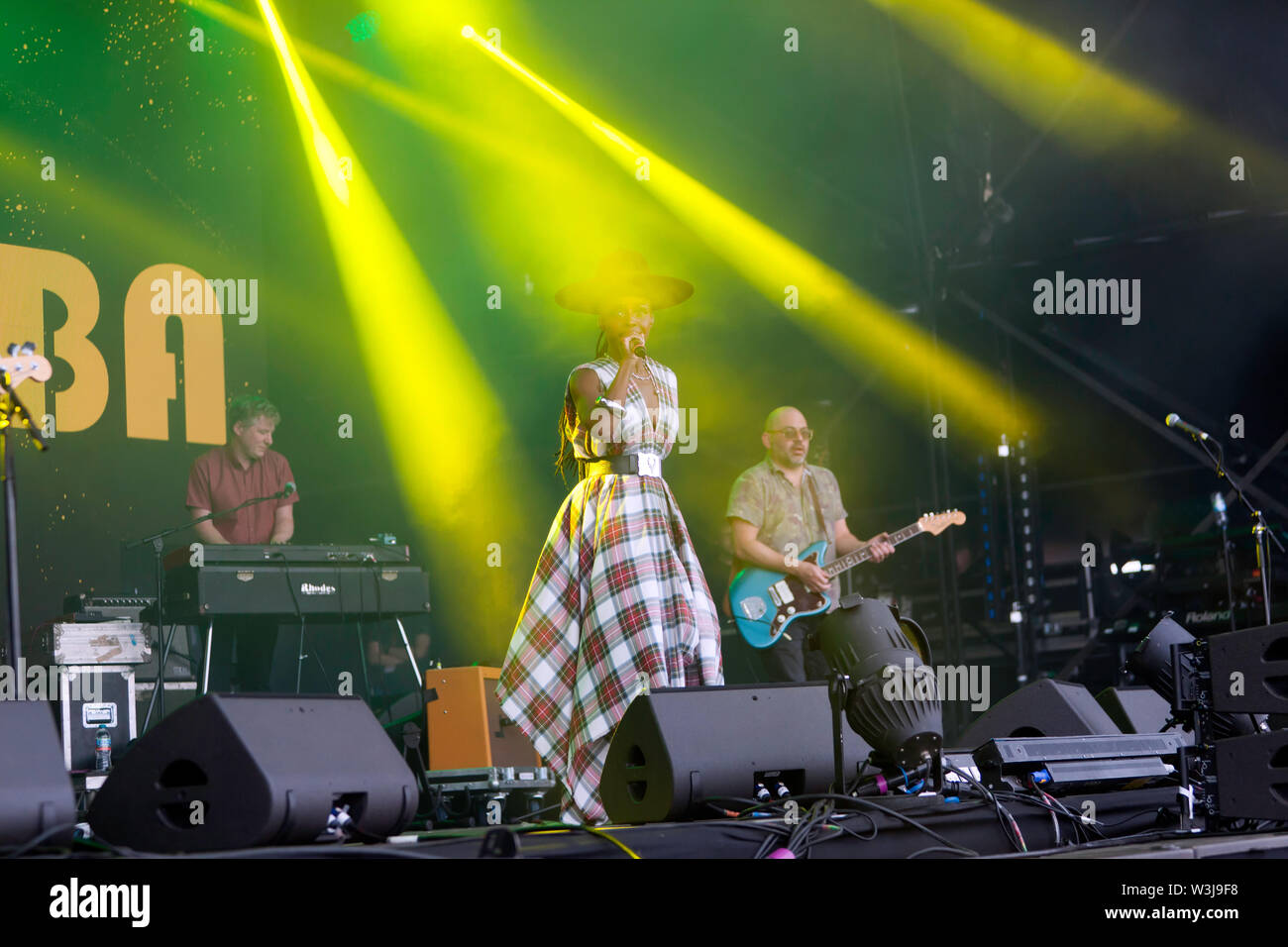 Morcheeba performing  on the Main Stage at the OnBlackheath Music Festival 2019 Stock Photo