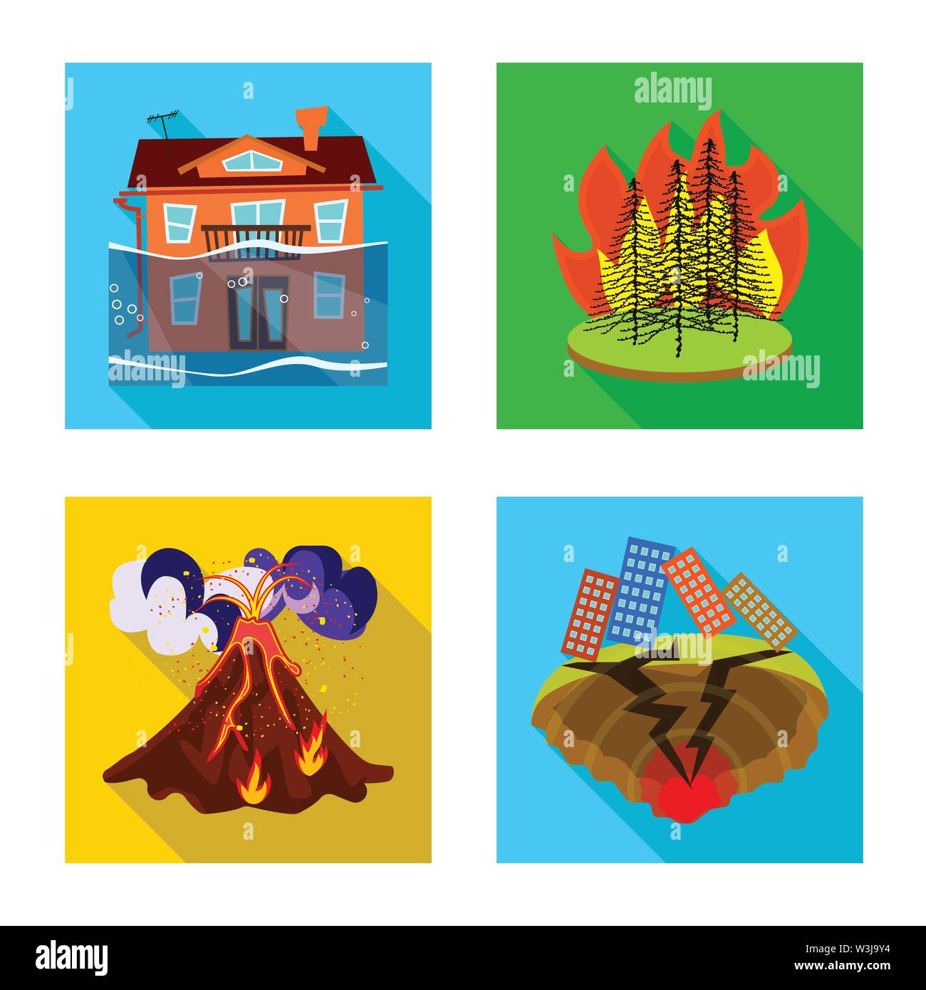 Isolated object of collapse and environment logo. Set of collapse and ...