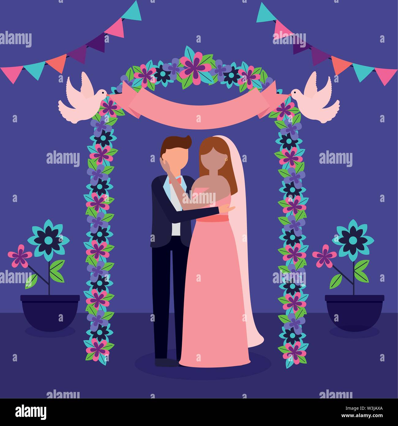flat design wedding people image Stock Vector Image & Art - Alamy