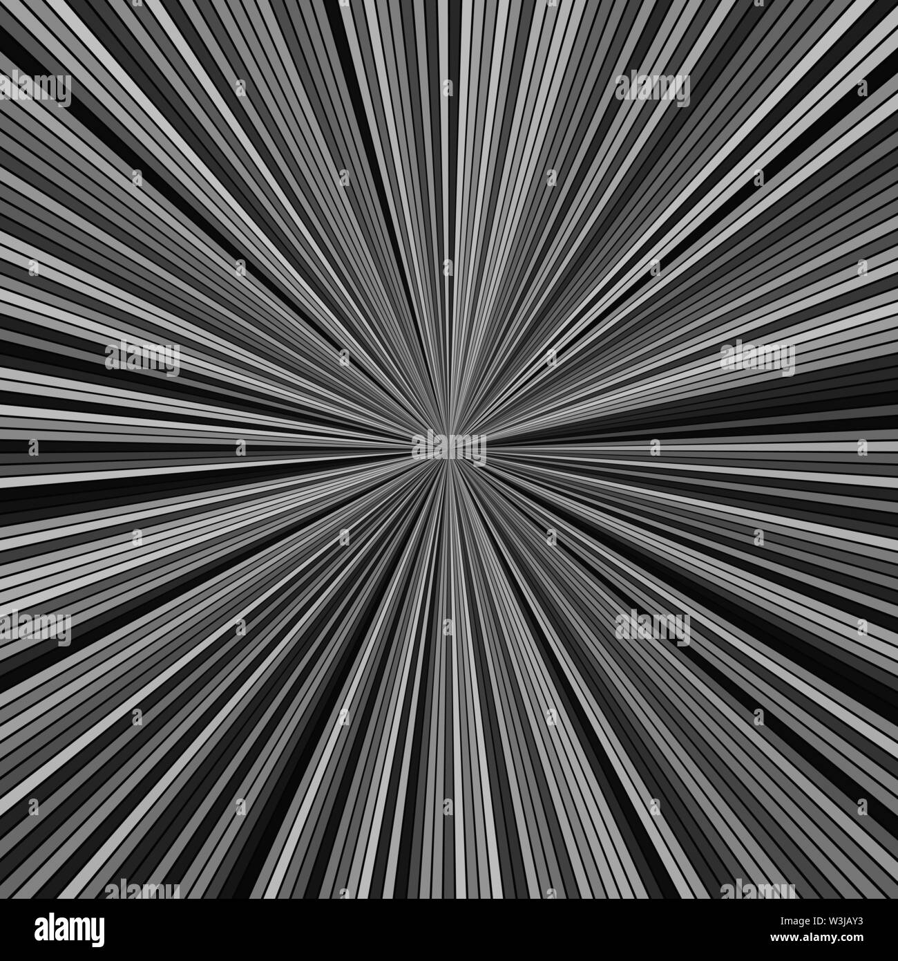 Grey hypnotic abstract starburst stripe background - vector exlosive illustration Stock Vector