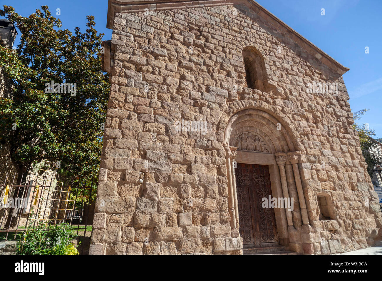 Sant Joan de les Abadesses, Catalonia, Spain. Romanesque church of Sant Pol. Stock Photo
