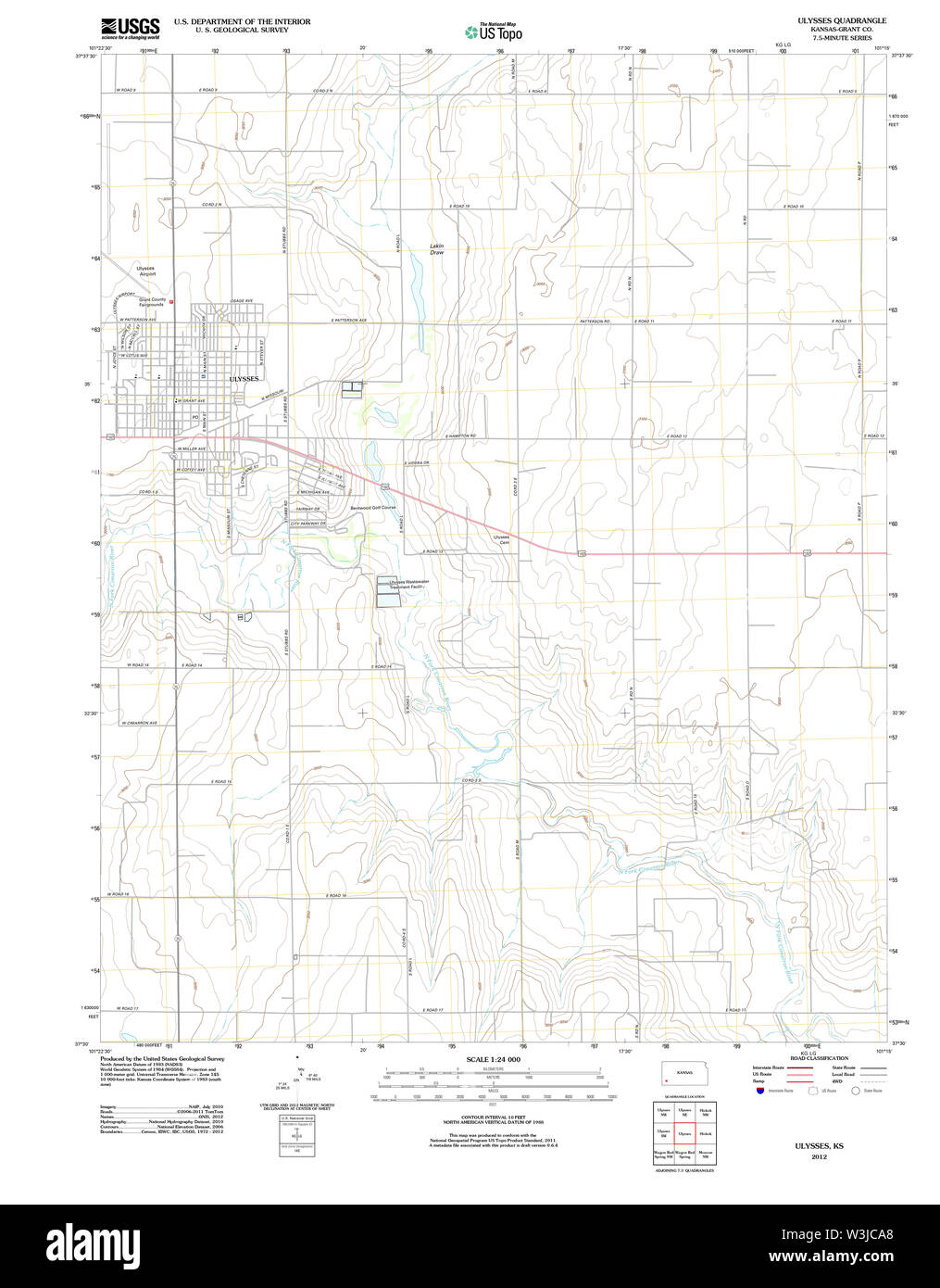 Ulysses kansas map hires stock photography and images Alamy