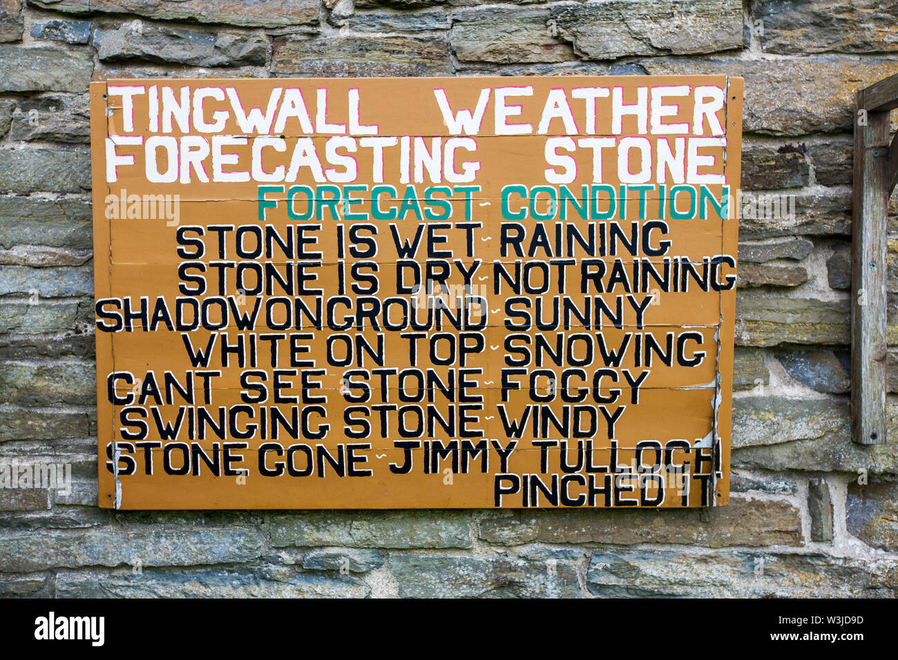 The Tingwall weather forecasting stone on Orkney, Scotland, UK. Stock Photo