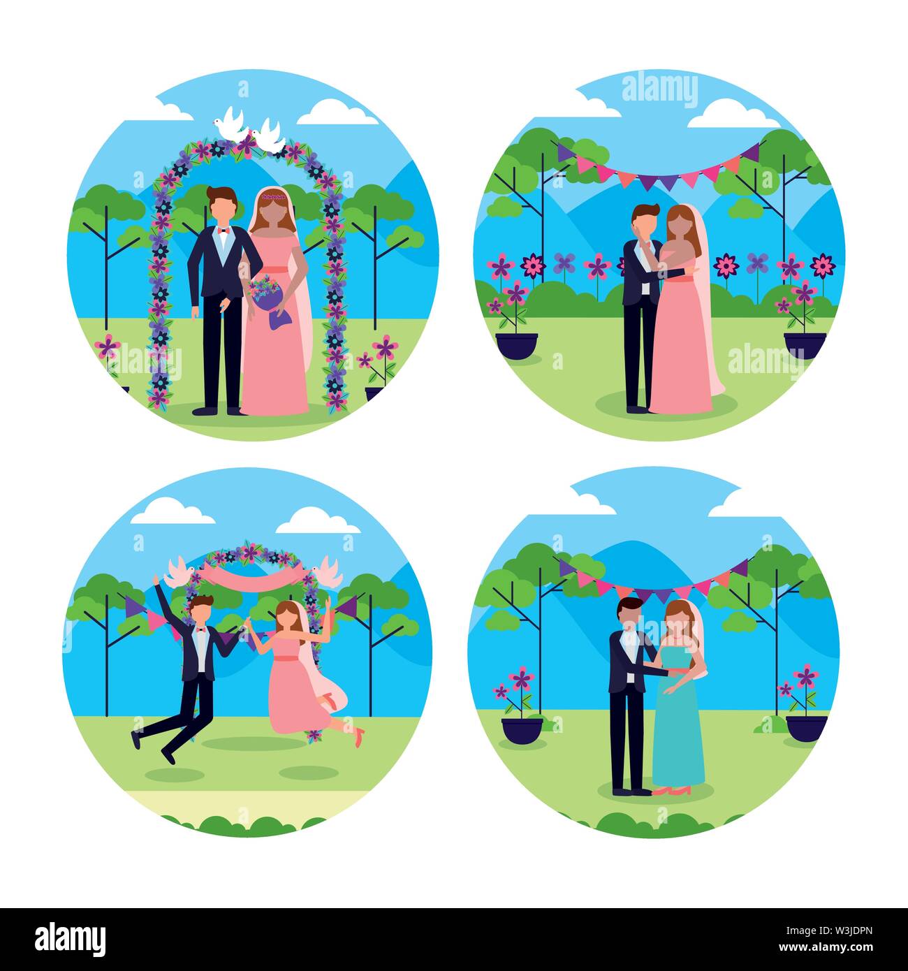 Couples vector icons set Stock Vector Images - Alamy