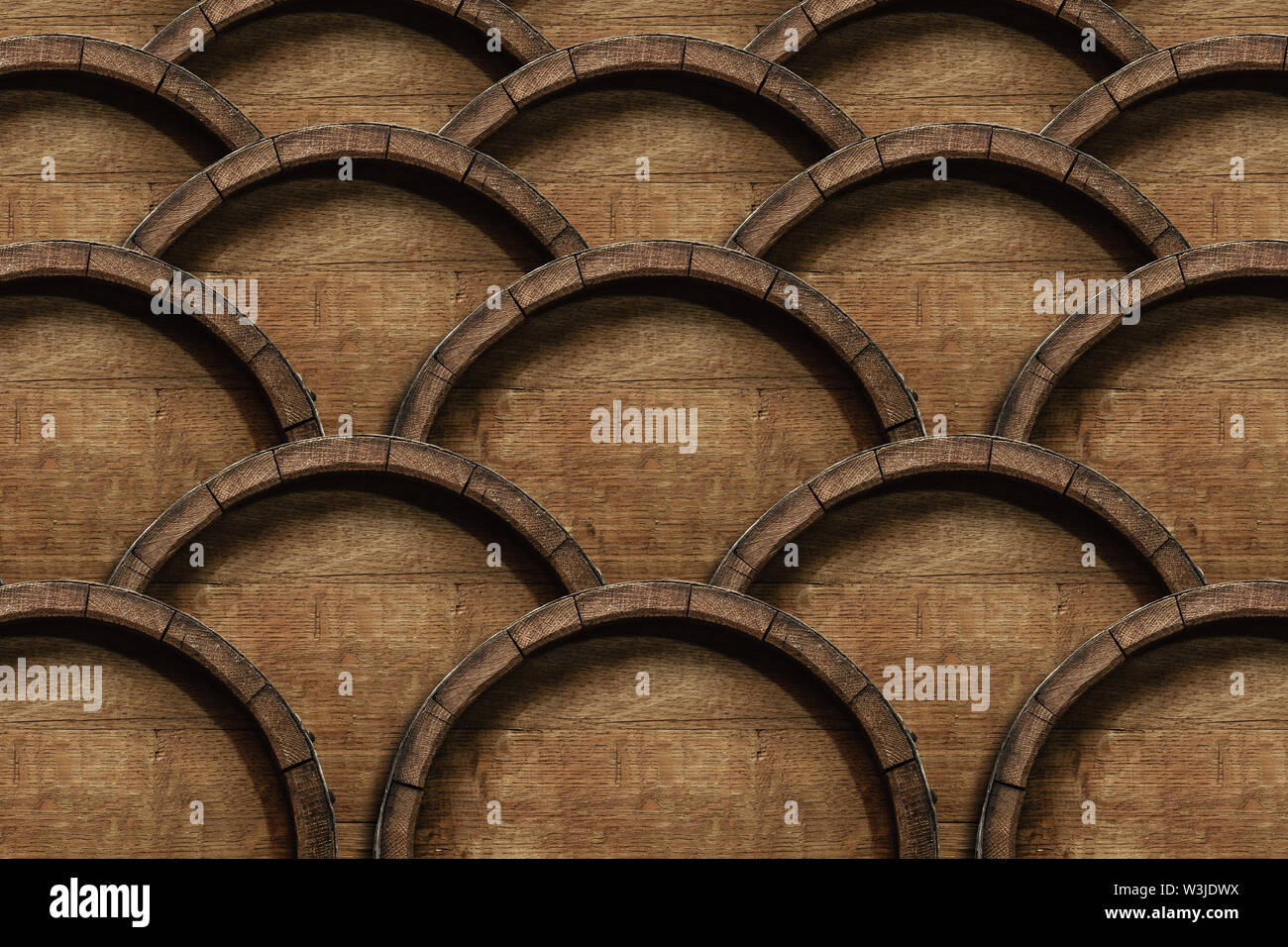 Beautiful old wooden barrels on a creative background Stock Photo - Alamy