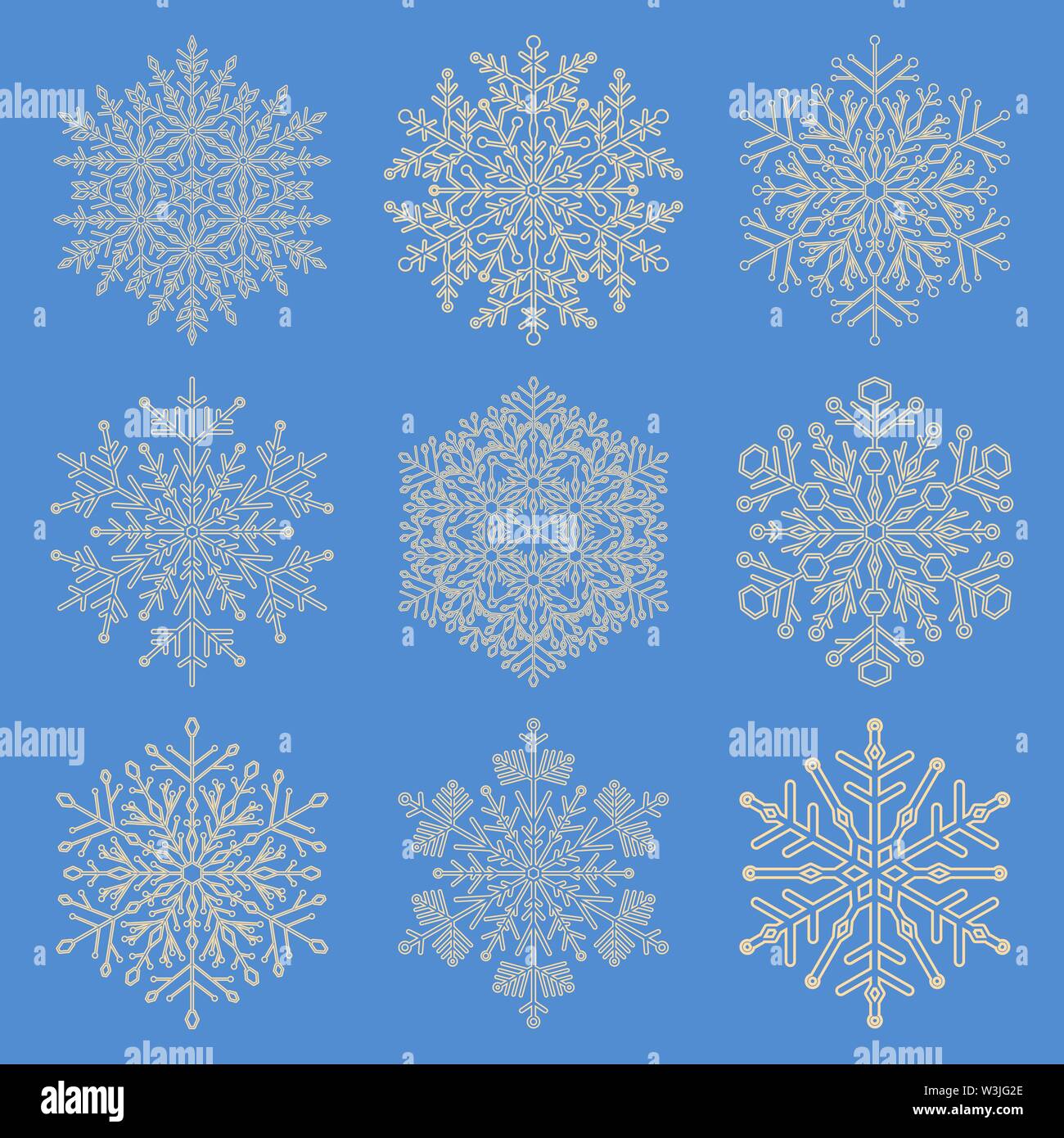 Set of Vector Snowflakes Stock Vector Image & Art - Alamy