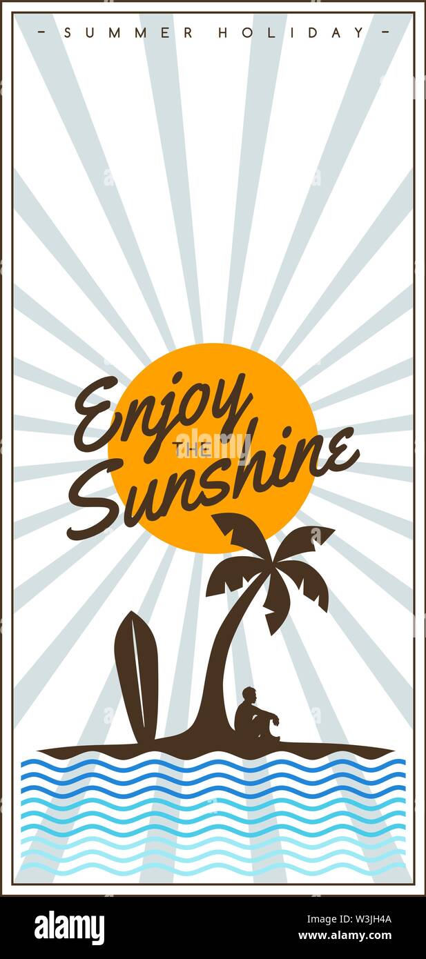 tropical island summer vacation beach holiday vector art Stock Vector ...