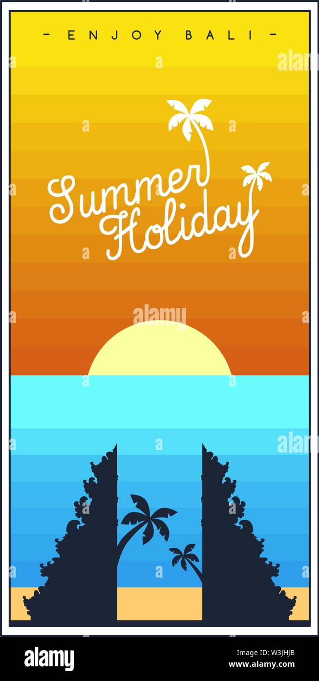 tropical island summer vacation beach holiday vector art Stock Vector ...