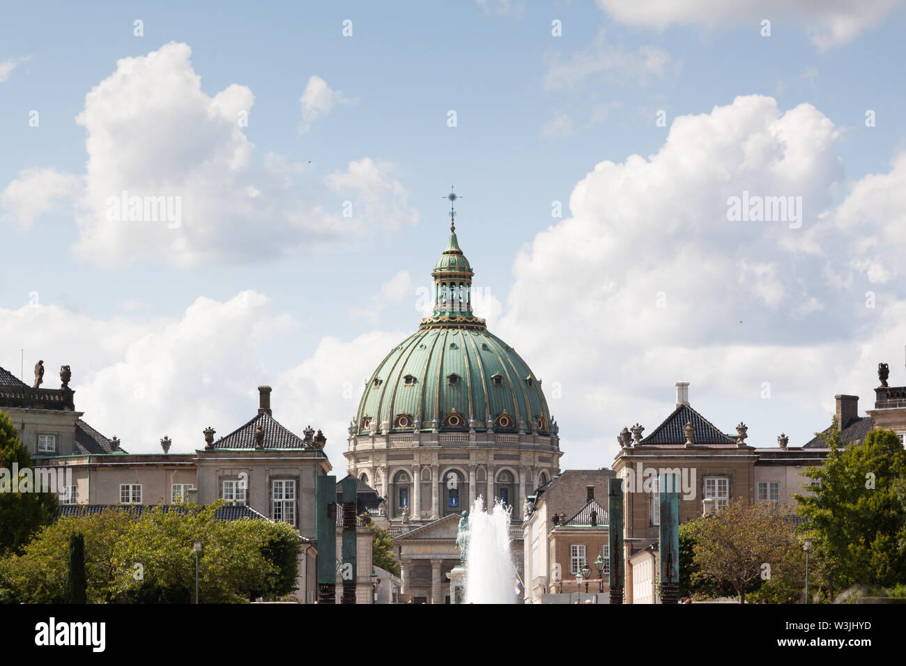 The Amalienborg Palace in Copenhagen Denmark. Stock Photo