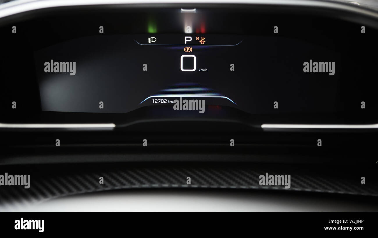 Speedometer Gear Display Car dashboard panel with speedometer, tachometer, odometer, fuel gauge ...