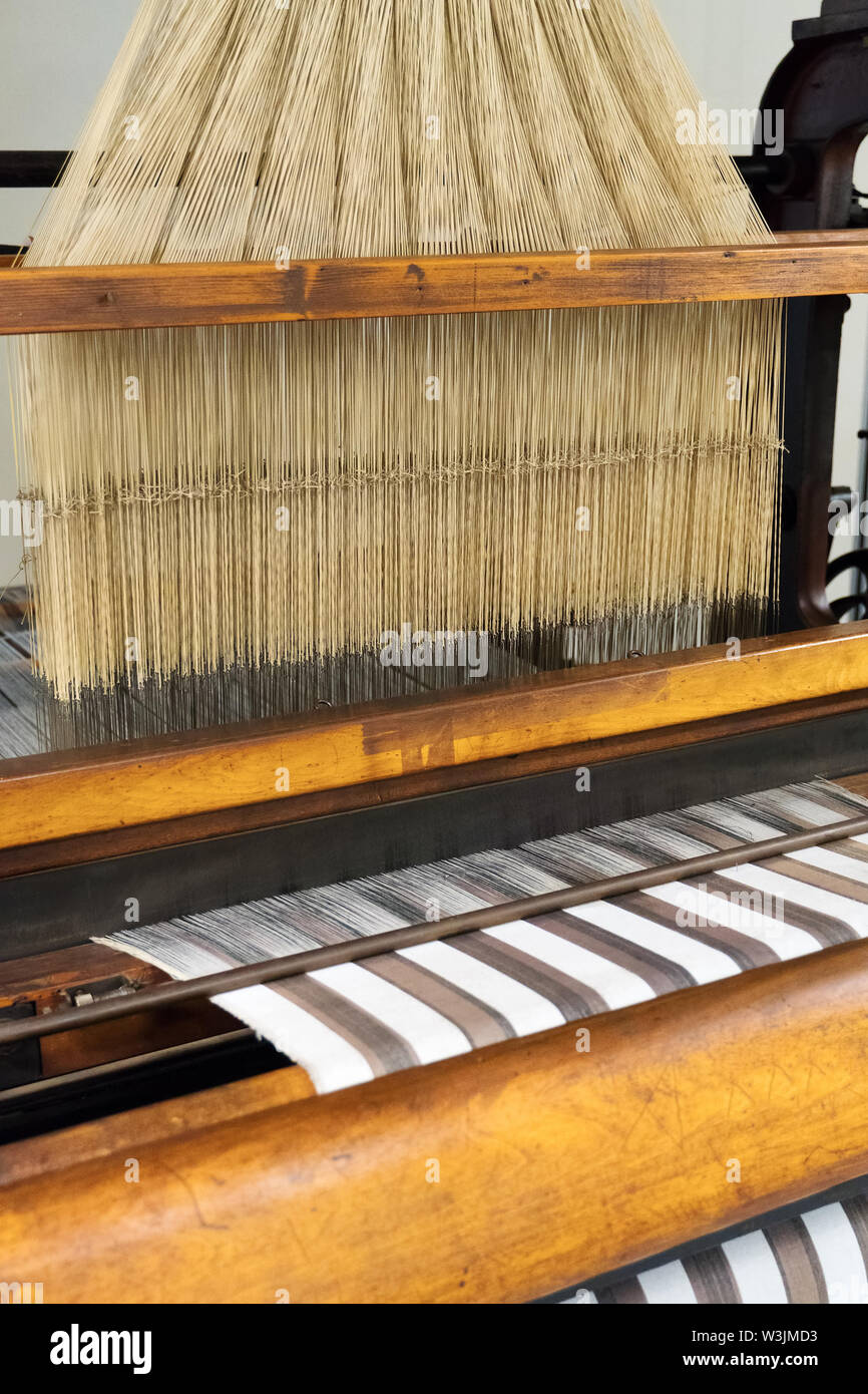 Retro mechanical loom with jacquard harness Stock Photo Alamy