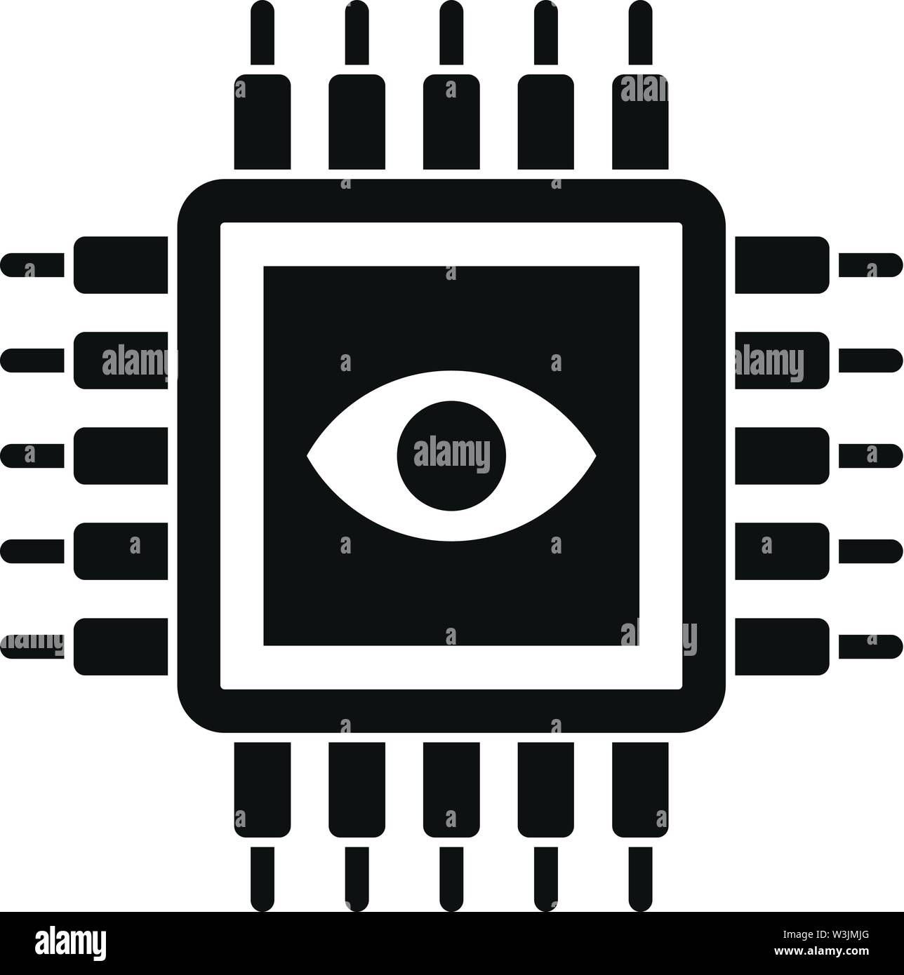 Ai processor icon. Simple illustration of ai processor vector icon for web design isolated on white background Stock Vector