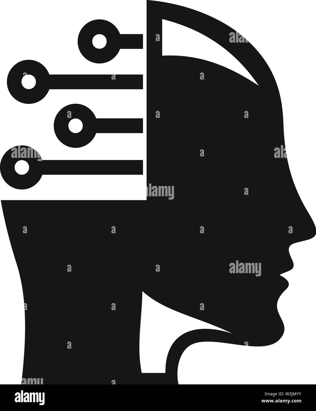 Smart ai head icon. Simple illustration of smart ai head vector icon