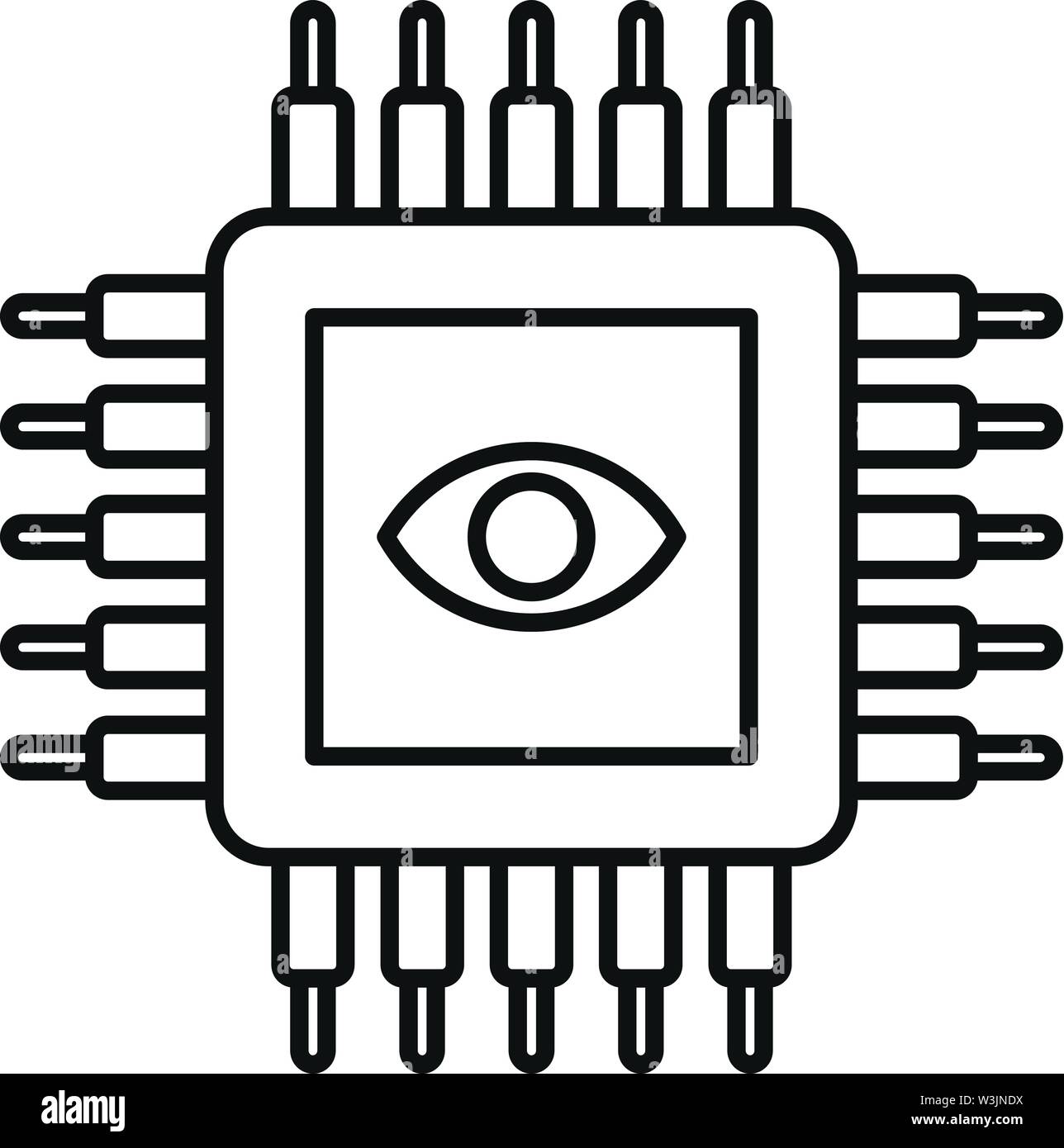 Ai processor icon. Outline ai processor vector icon for web design ...