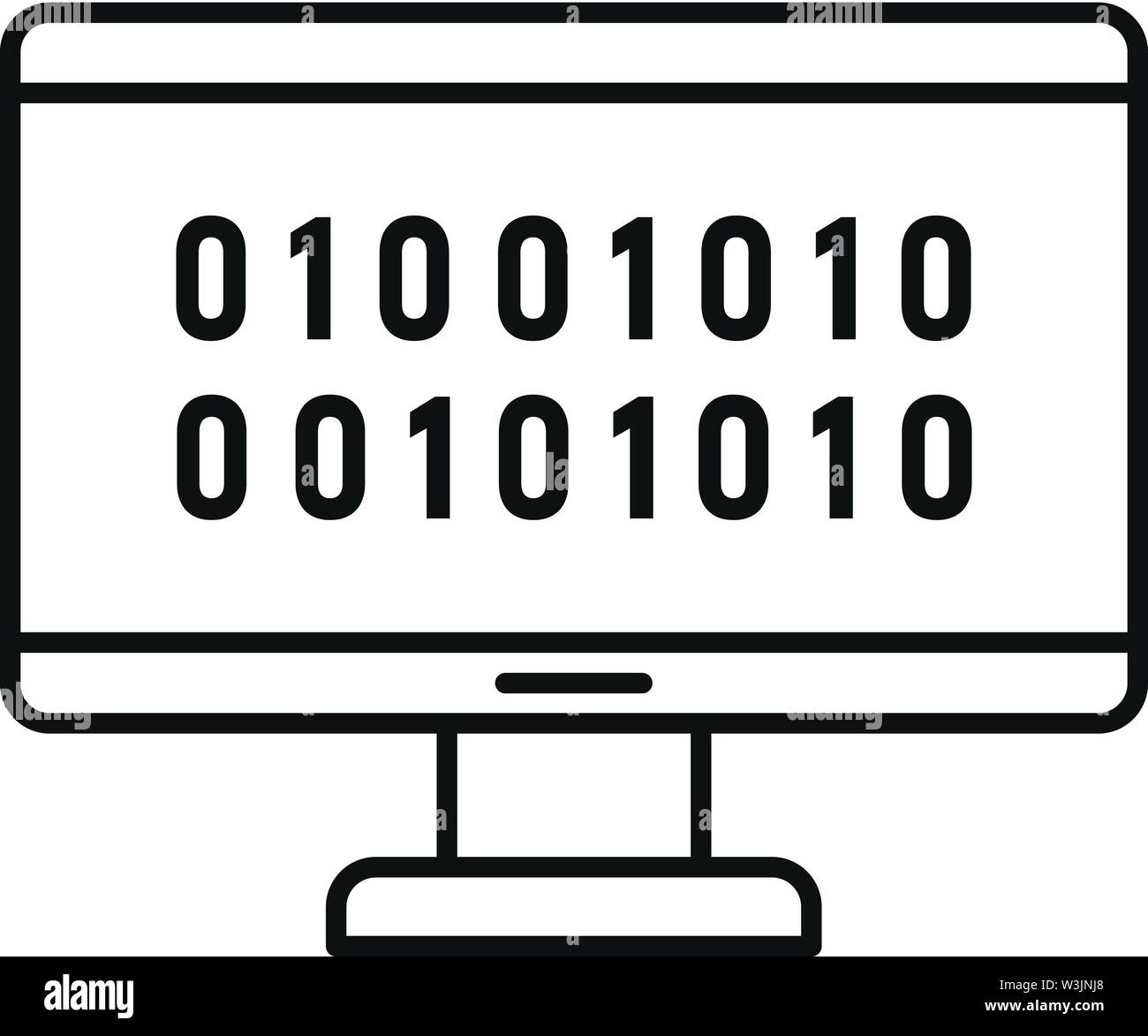 Ai monitor code icon. Outline ai monitor code vector icon for web ...