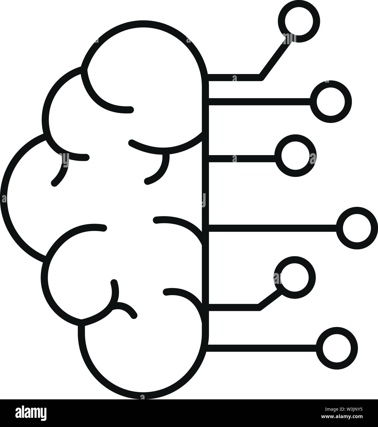 Brain ai smart icon. Outline brain ai smart vector icon for web design ...
