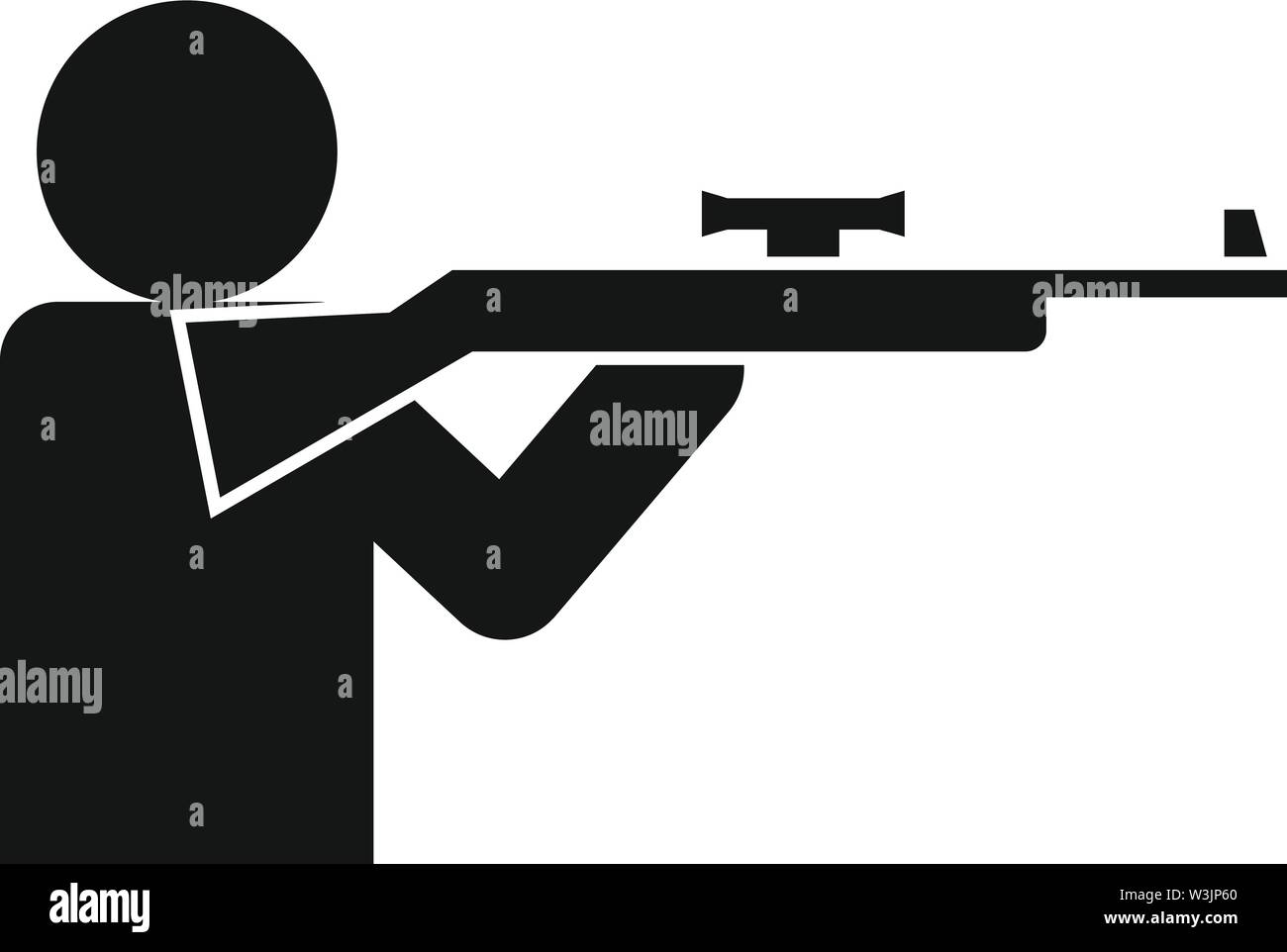 Sniper shooter icon. Simple illustration of sniper shooter vector icon for  web design isolated on white background Stock Vector Image & Art - Alamy