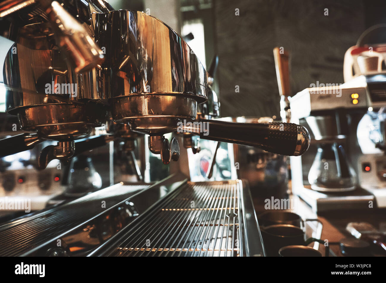 professional stylish big coffee machine in cafe Stock Photo Alamy