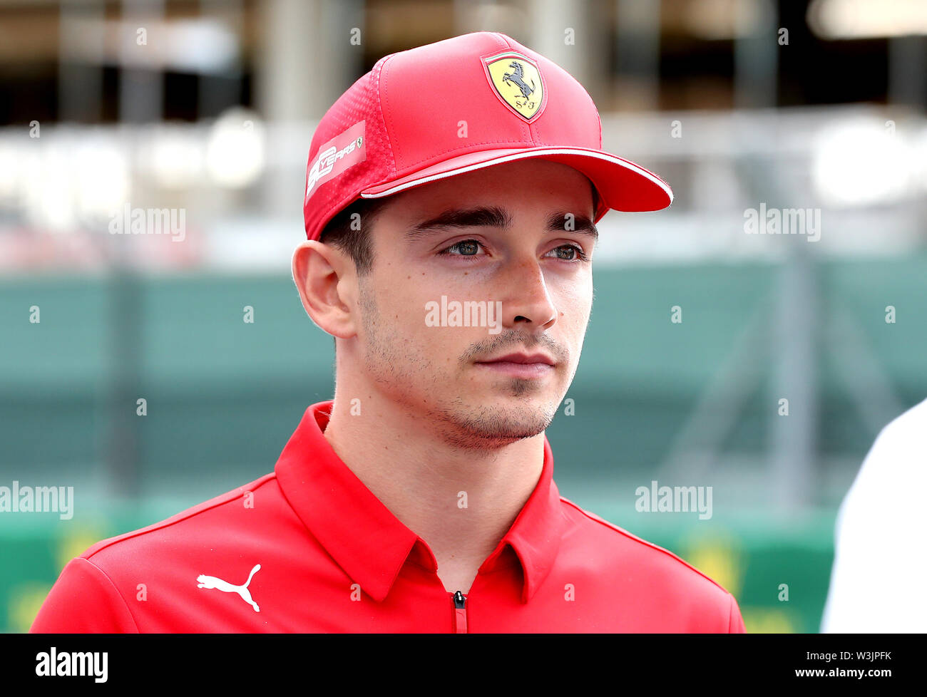 Ferrari driver Charles LeClerc during a preview day for the British ...